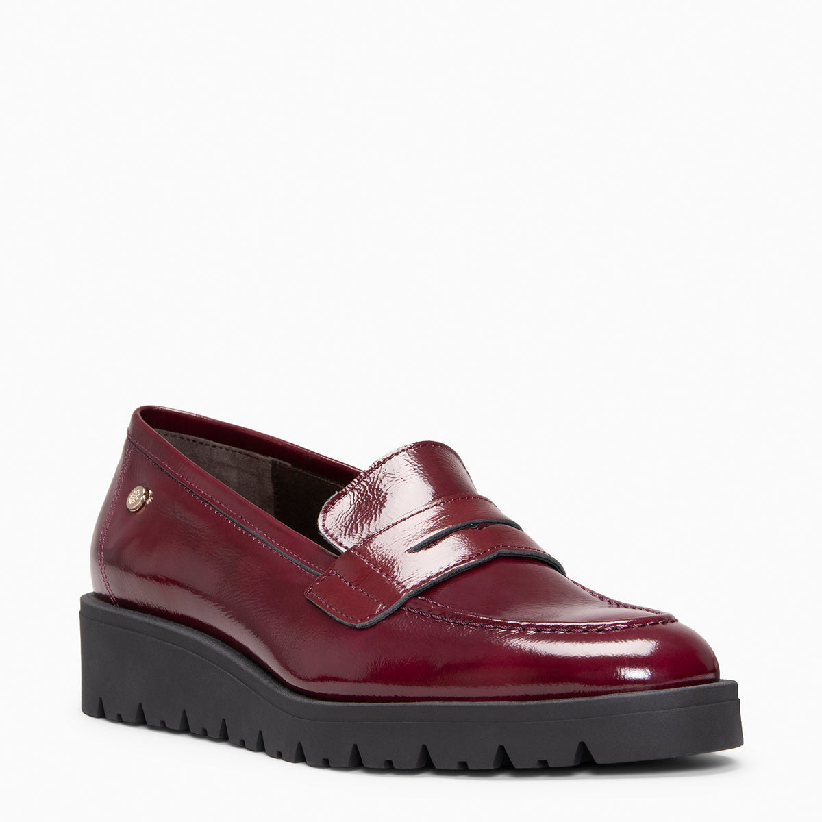 DAFNE - Mocasines de cuña de charol BURDEOS
