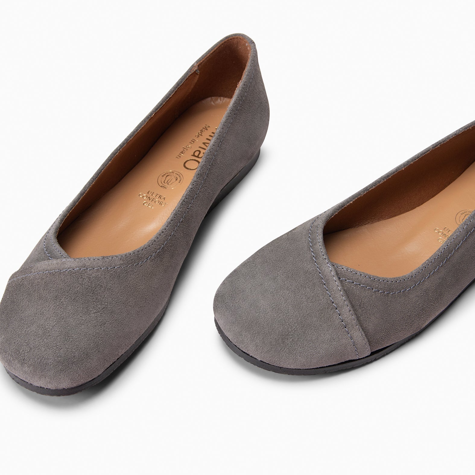 PLUMA - Bailarina baresoft de serraje GRIS
