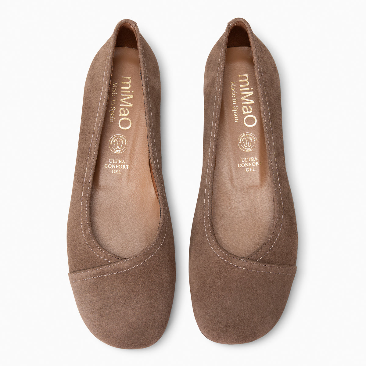 PLUMA -  Ballerines Baresoft en daim TAUPE