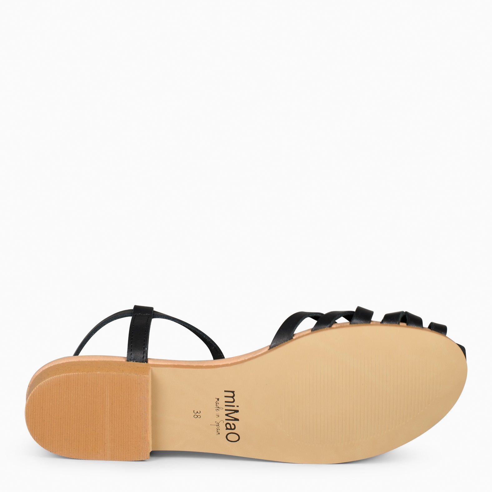 CANGREJERA – Sandalias planas trenzadas NEGRO