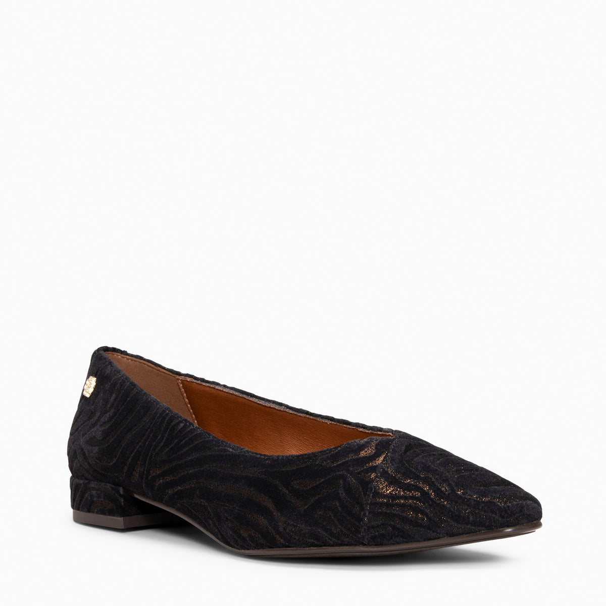 MARIE WILD - BLACK COOPER Pointed toe low heel ballerina