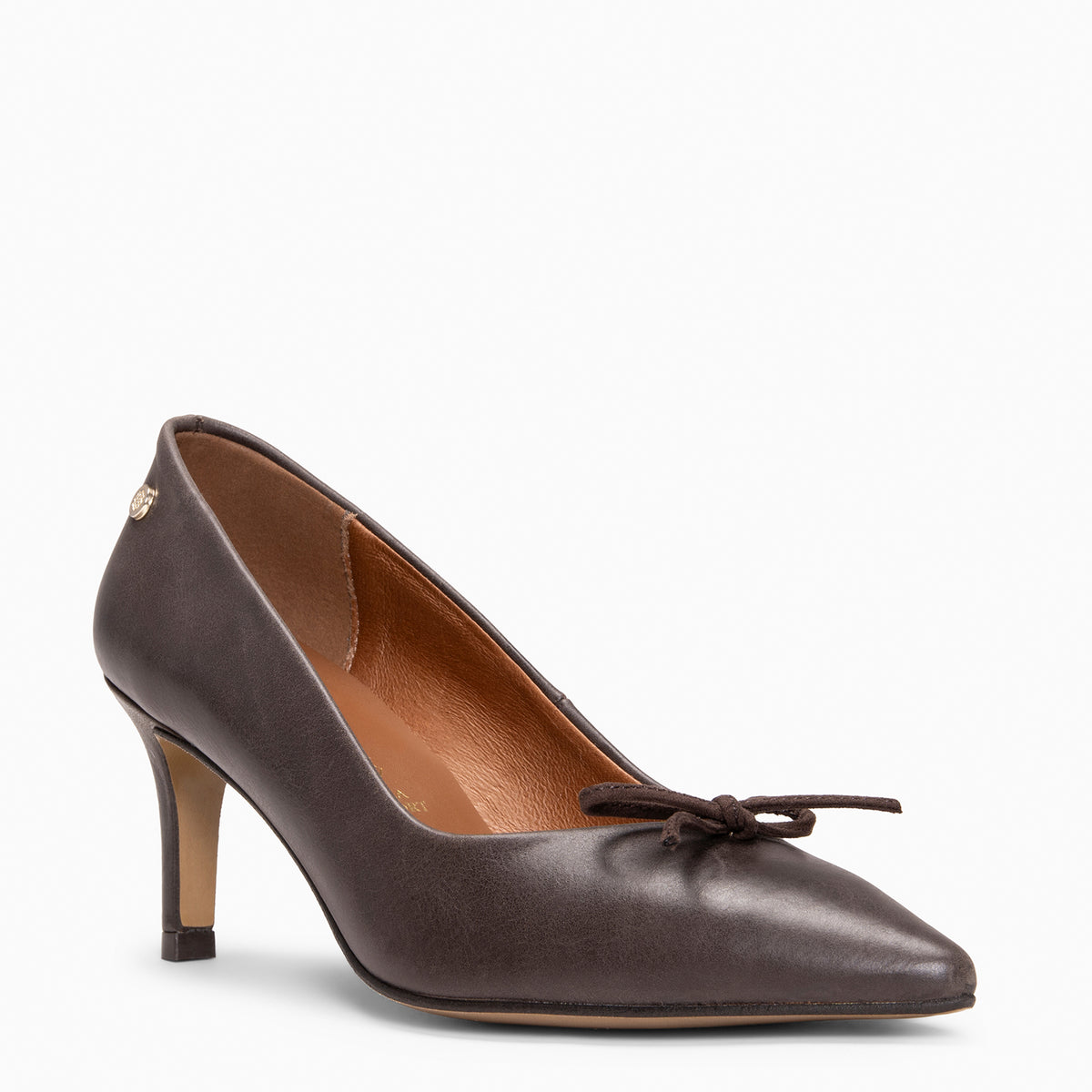 MONI - Zapatos de salón de tacón fino con lazo MARRON