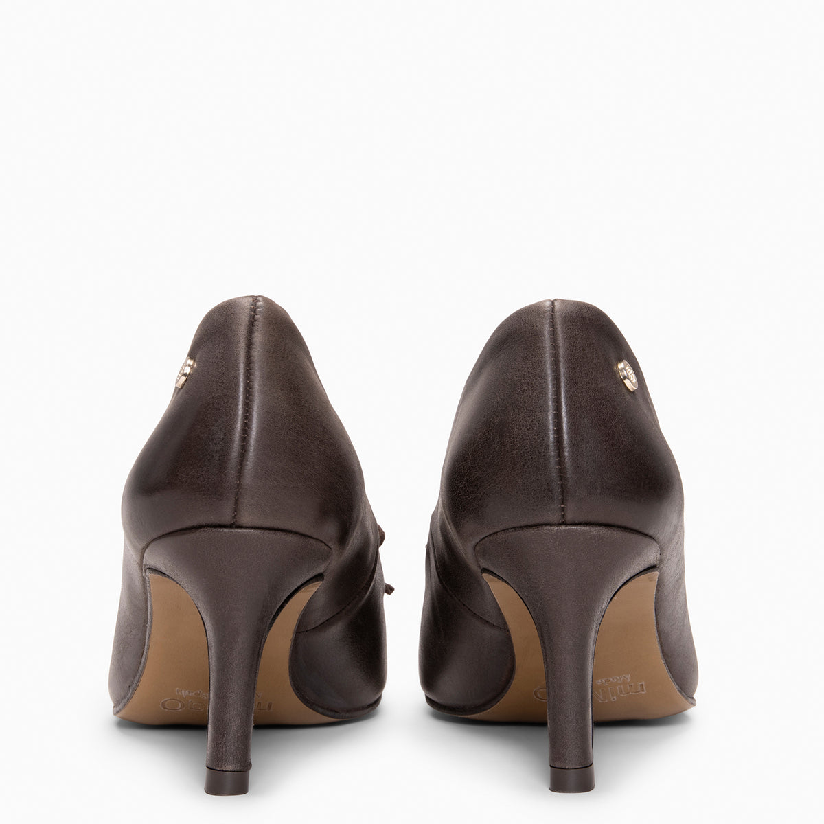 MONI - Zapatos de salón de tacón fino con lazo MARRON