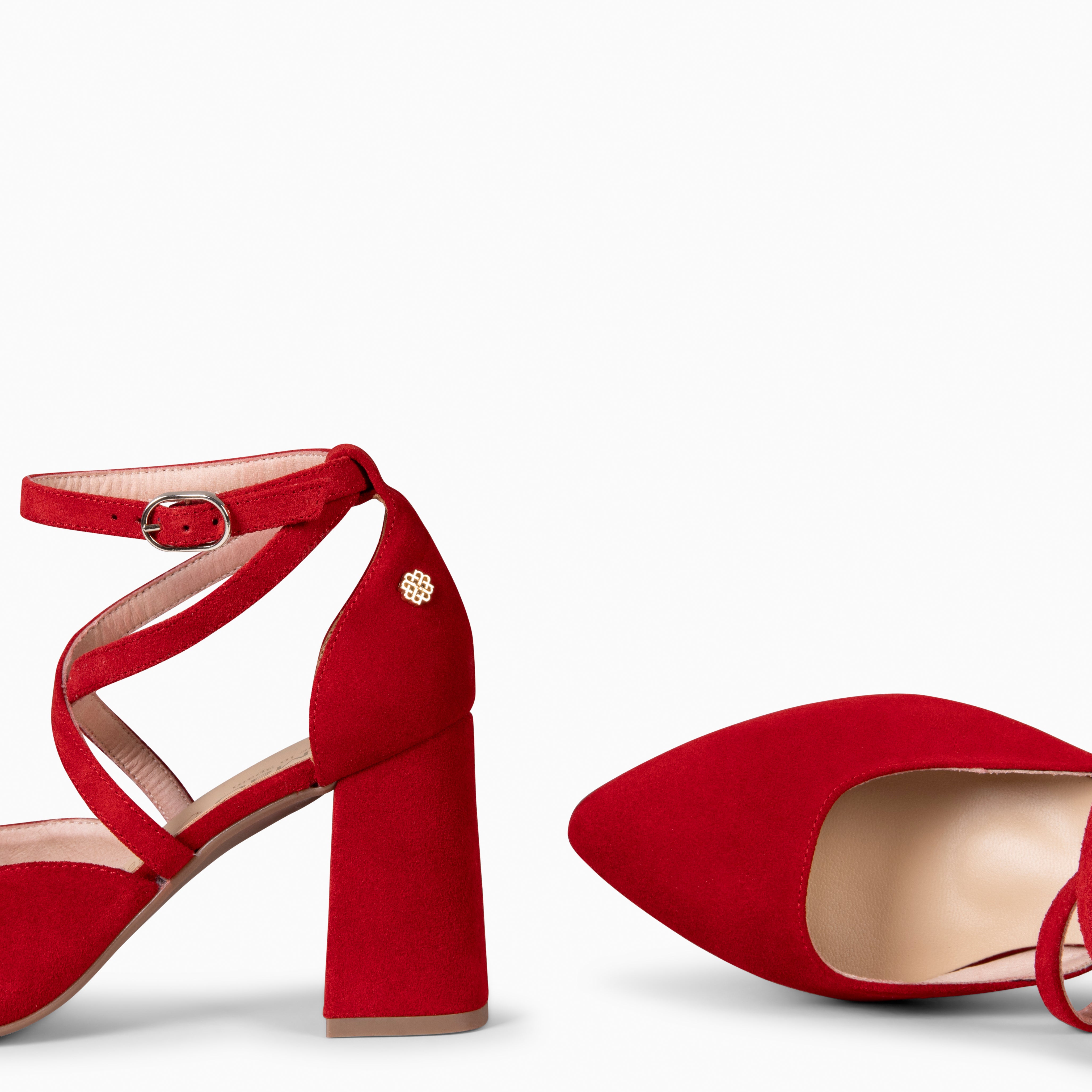 ARIEL - Zapato de tacón ancho ROJO - miMaO ®