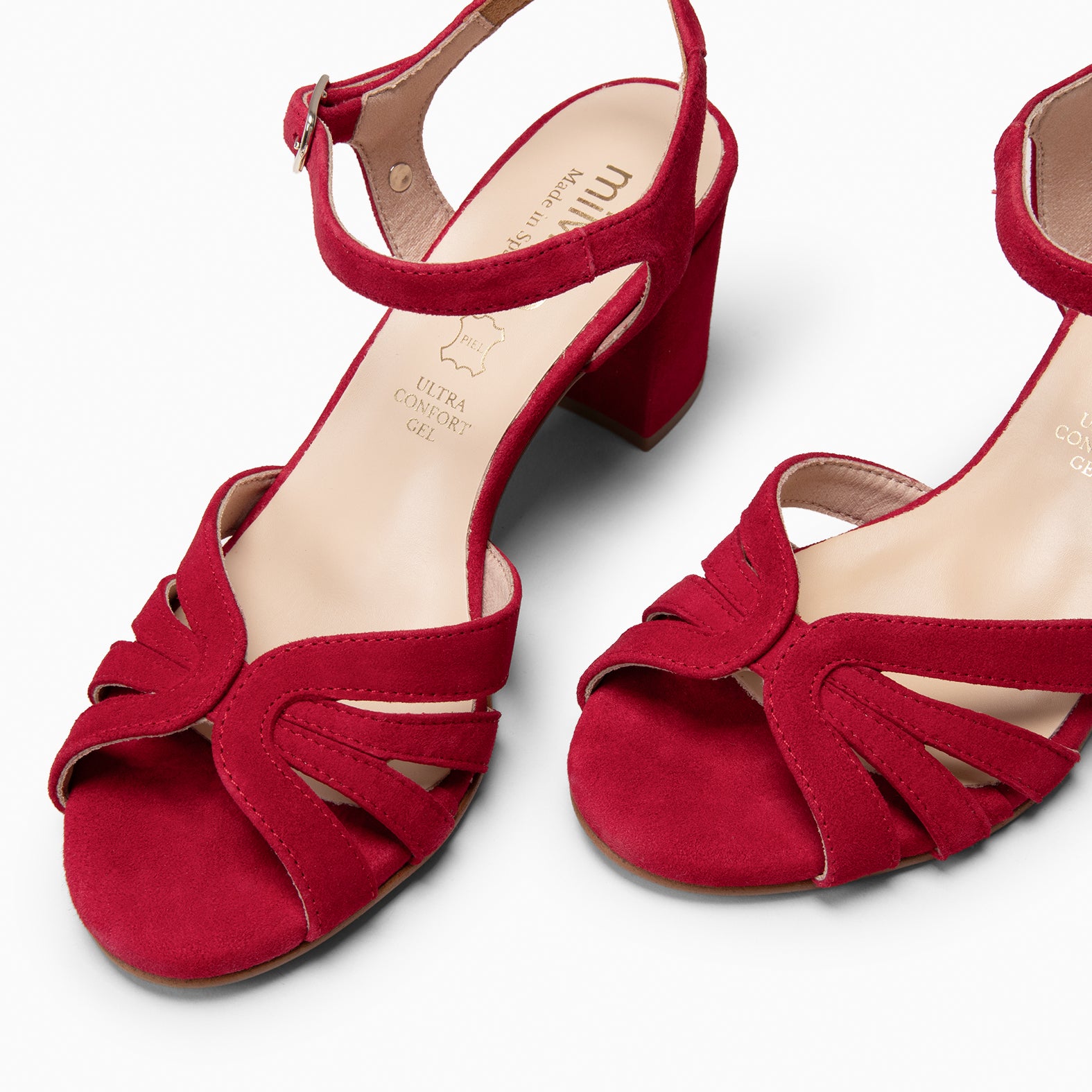 MUSA – Sandalias de Tacón ancho ROJO - miMaO ®