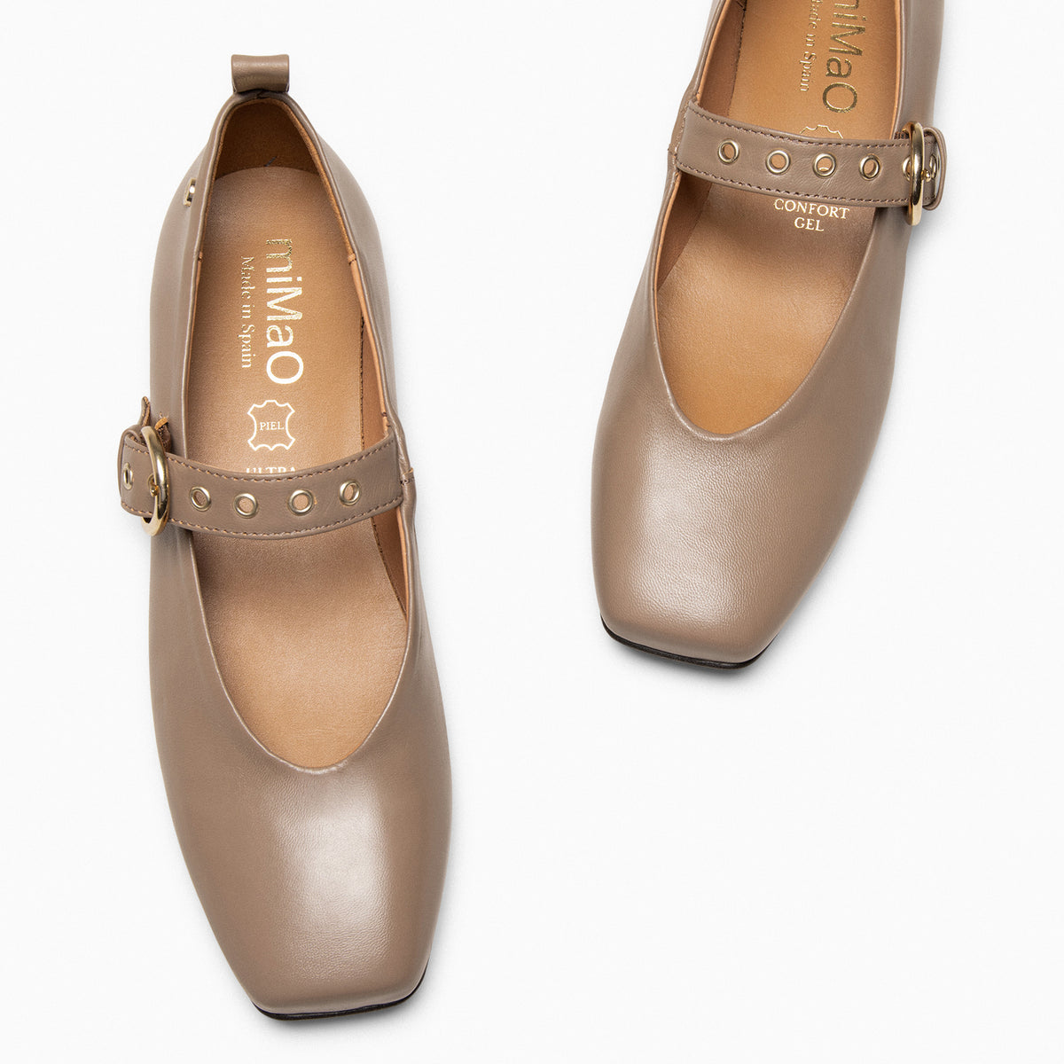 ARUNA – MERCEDITA CON PUNTERA CUADRADA TAUPE - miMaO ®