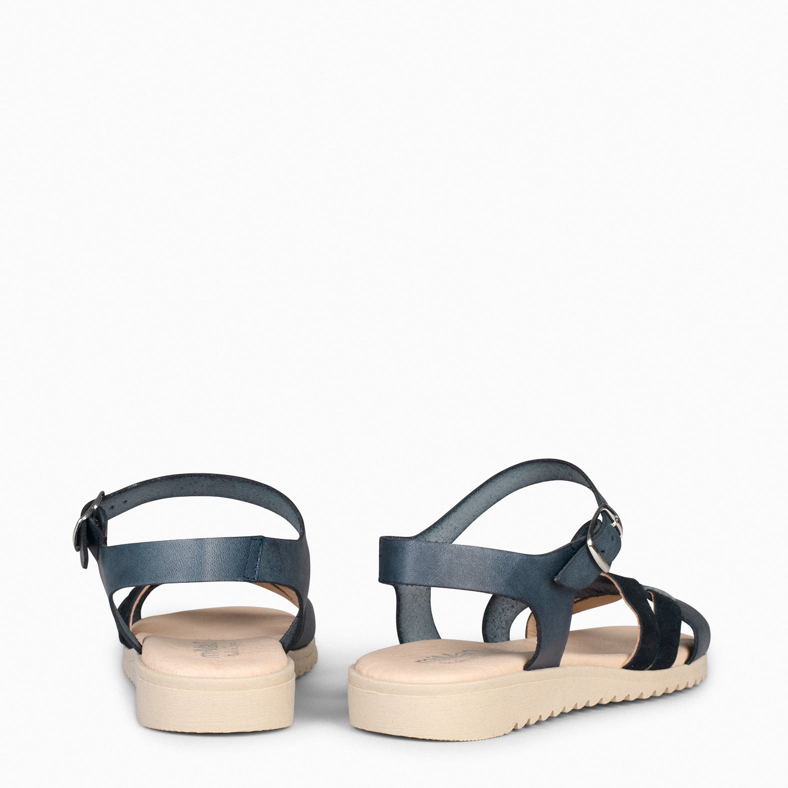 FRESH – Sandales en cuir BLEU MARINE