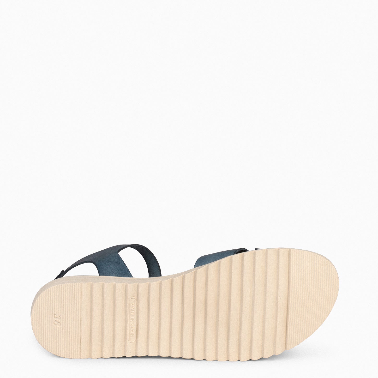 FRESH – Sandales en cuir BLEU MARINE