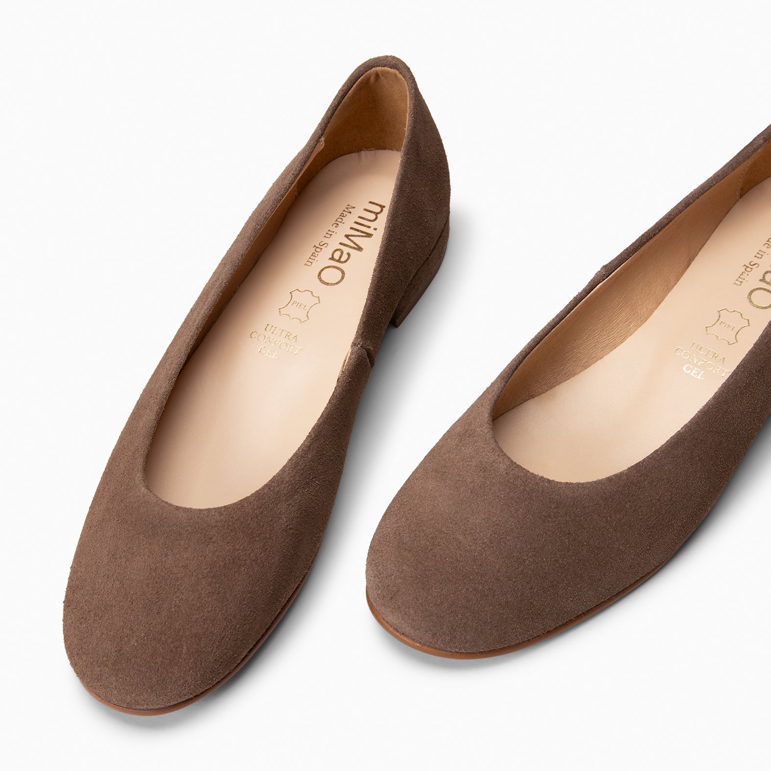 CHLOE - Bailarinas de ante con puntera redonda TAUPE