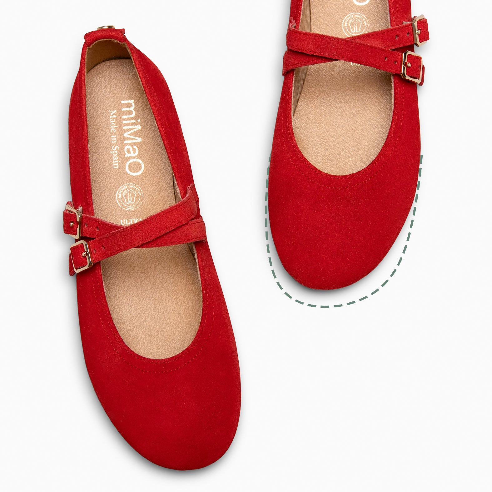 AMAPOLA - BAILARINA PLANA BARESOFT ROJO - miMaO ®