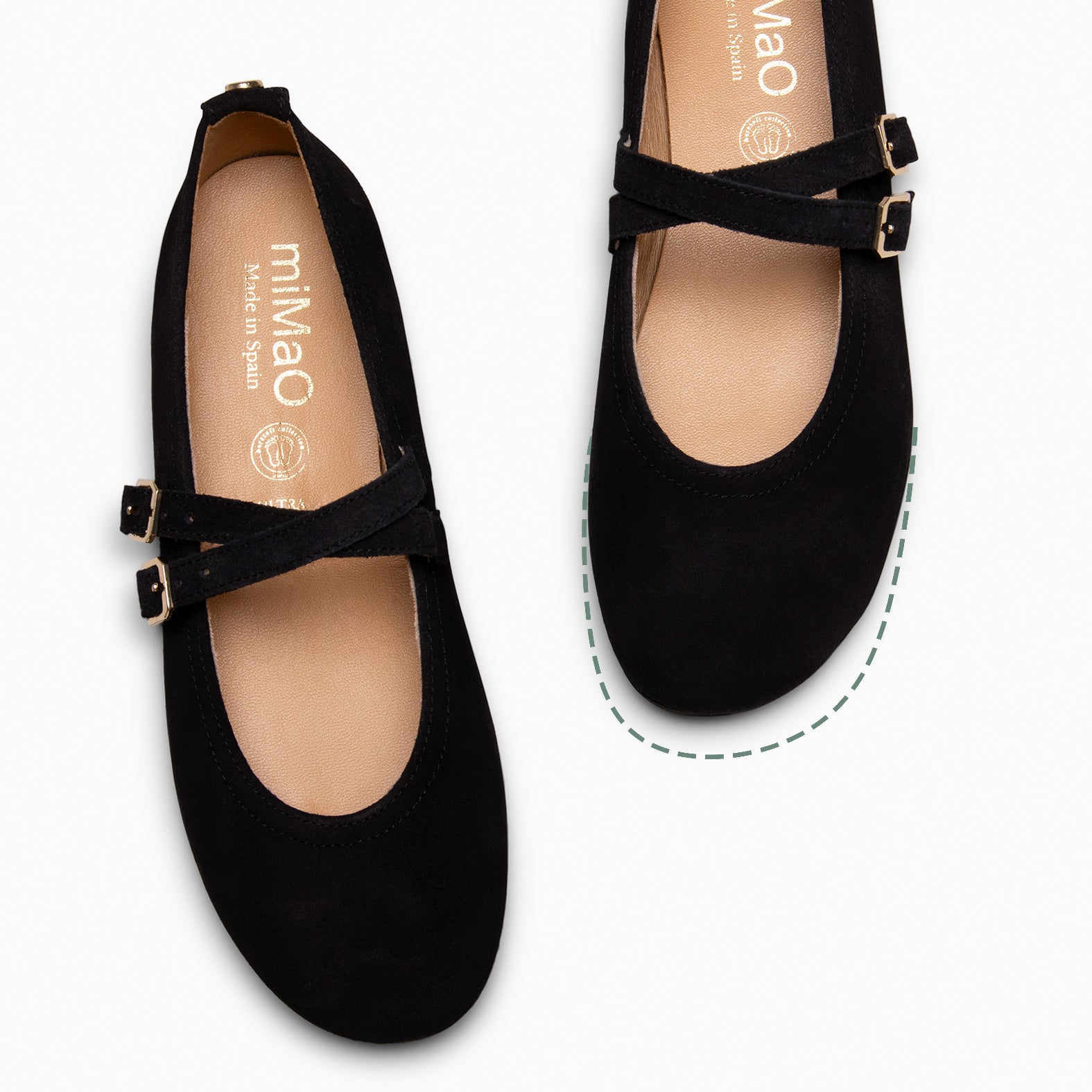 AMAPOLA - BAILARINA PLANA BARESOFT NEGRO - miMaO ®