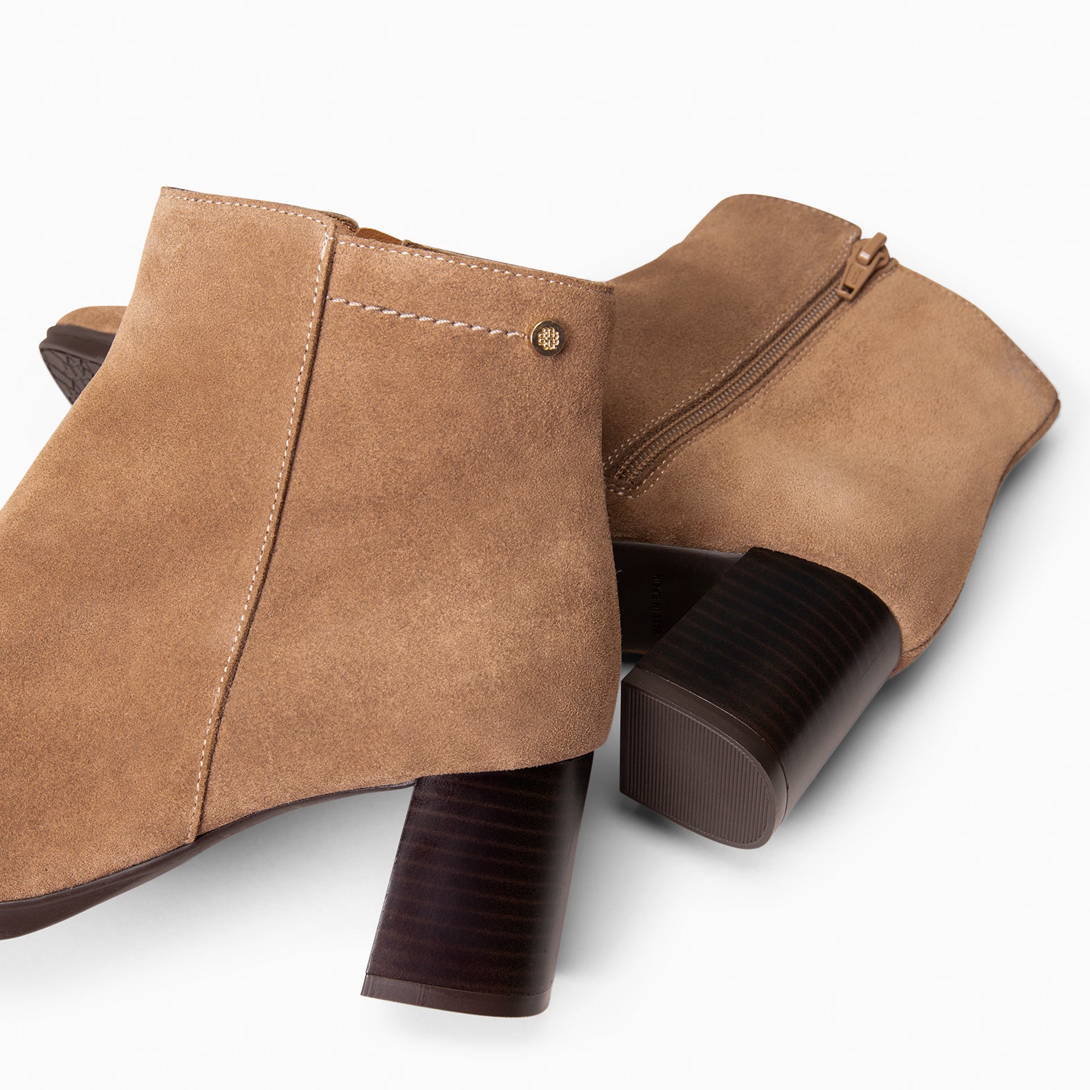 CITY - Botines de tacón ancho y punta fina TAUPE - miMaO ®