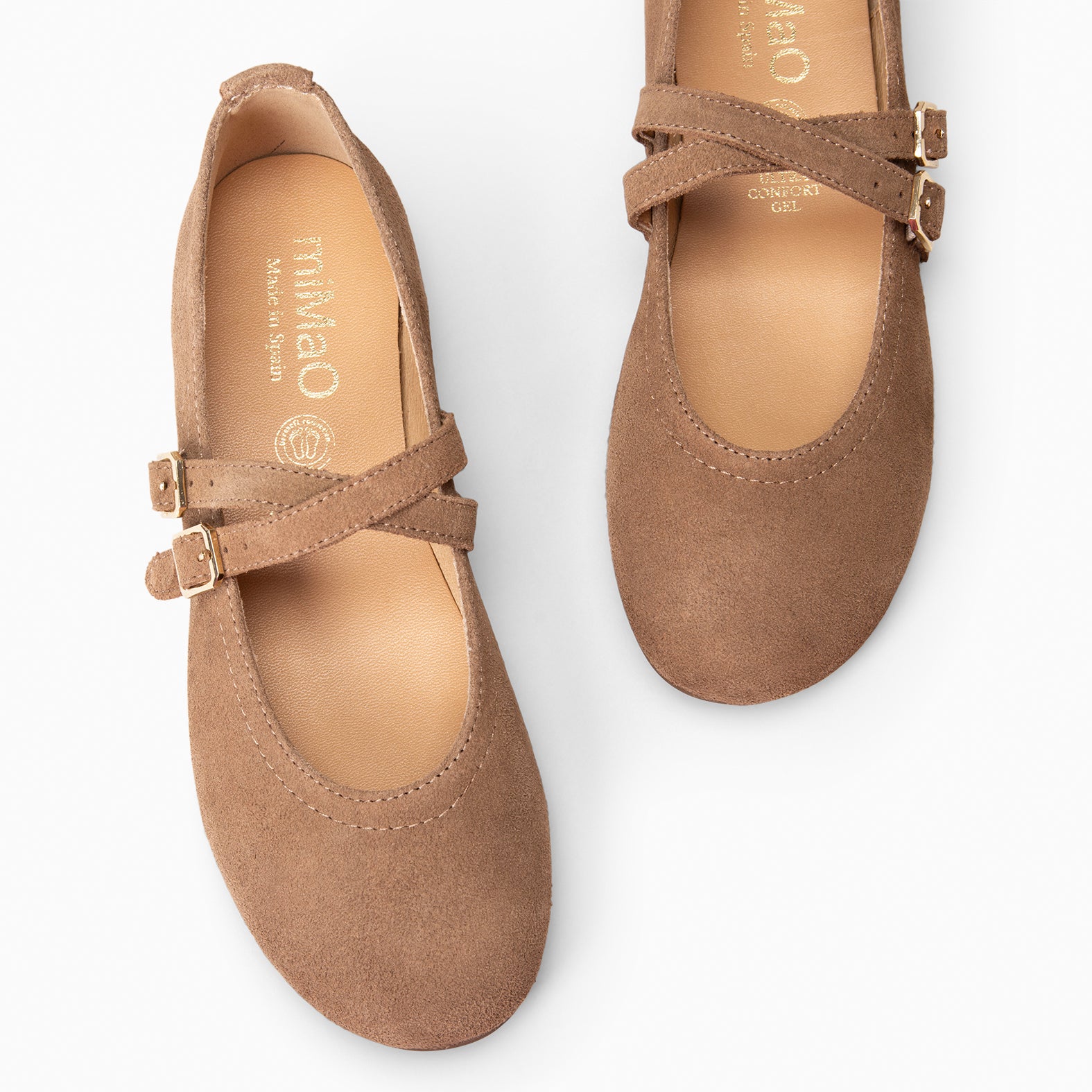 AMAPOLA - Bailarina Plana Baresoft TAUPE