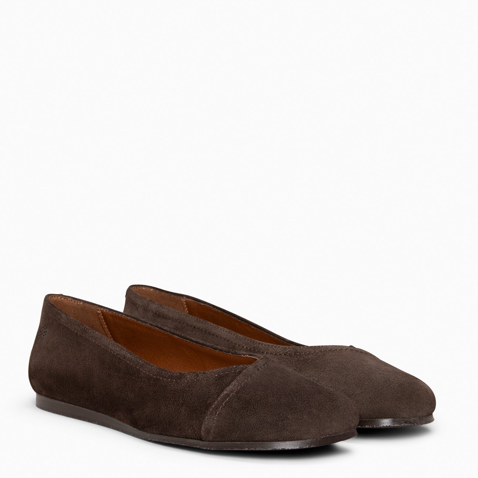 PLUMA - Bailarina baresoft de serraje en MARRON - miMaO ®