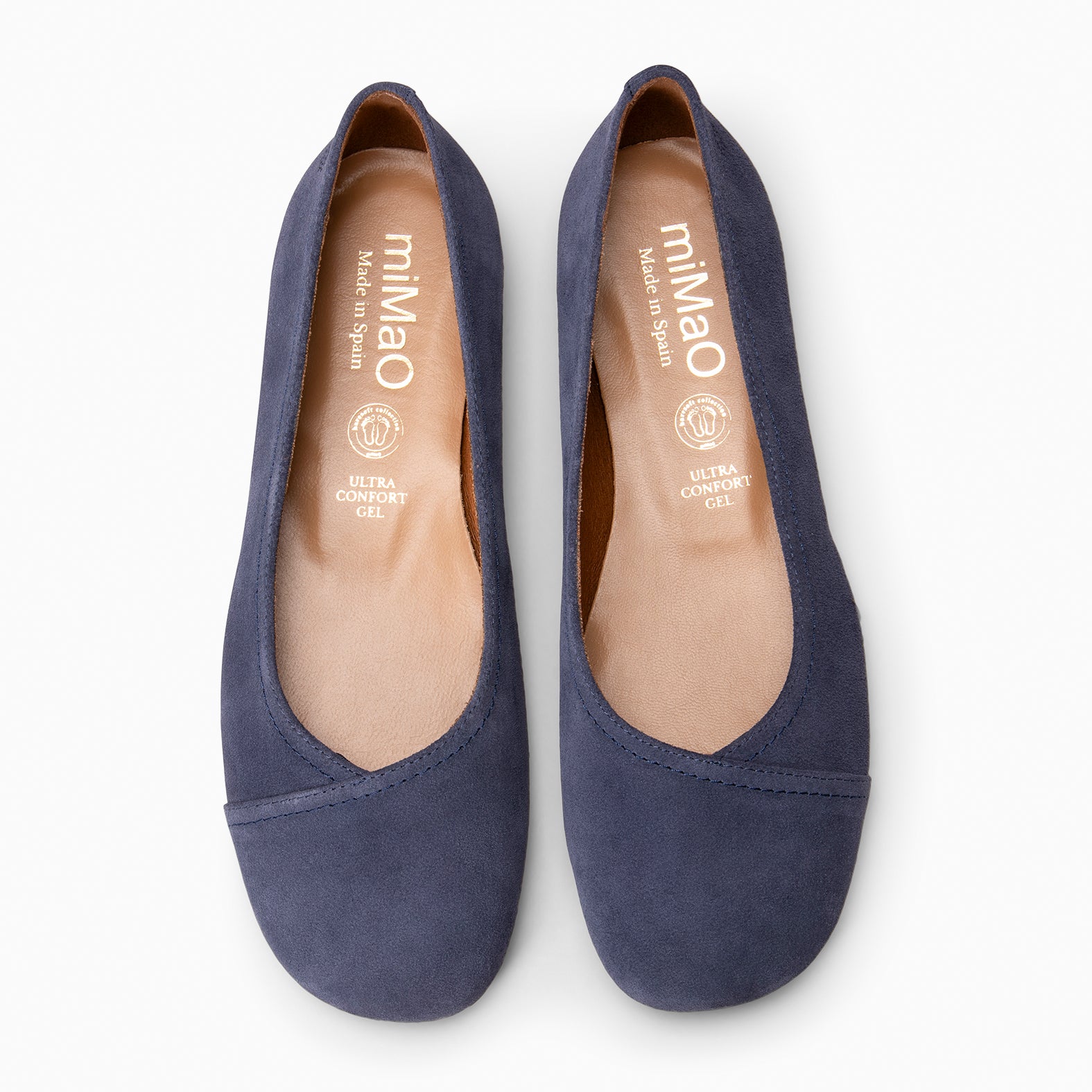 PLUMA - Bailarina baresoft de serraje en MARINO - miMaO ®
