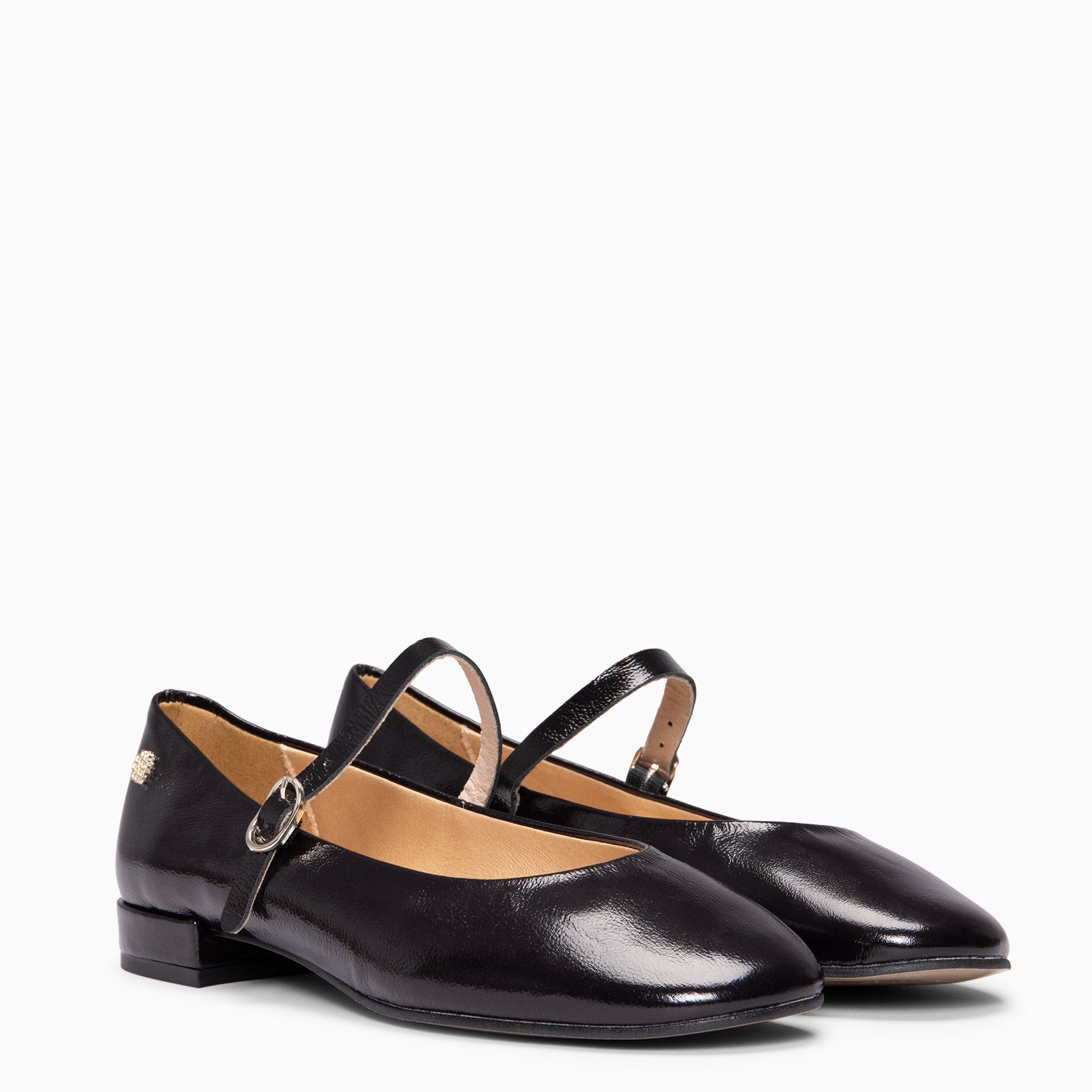 ZOE - Mary Jane à lanière en cuir vernis NOIR
