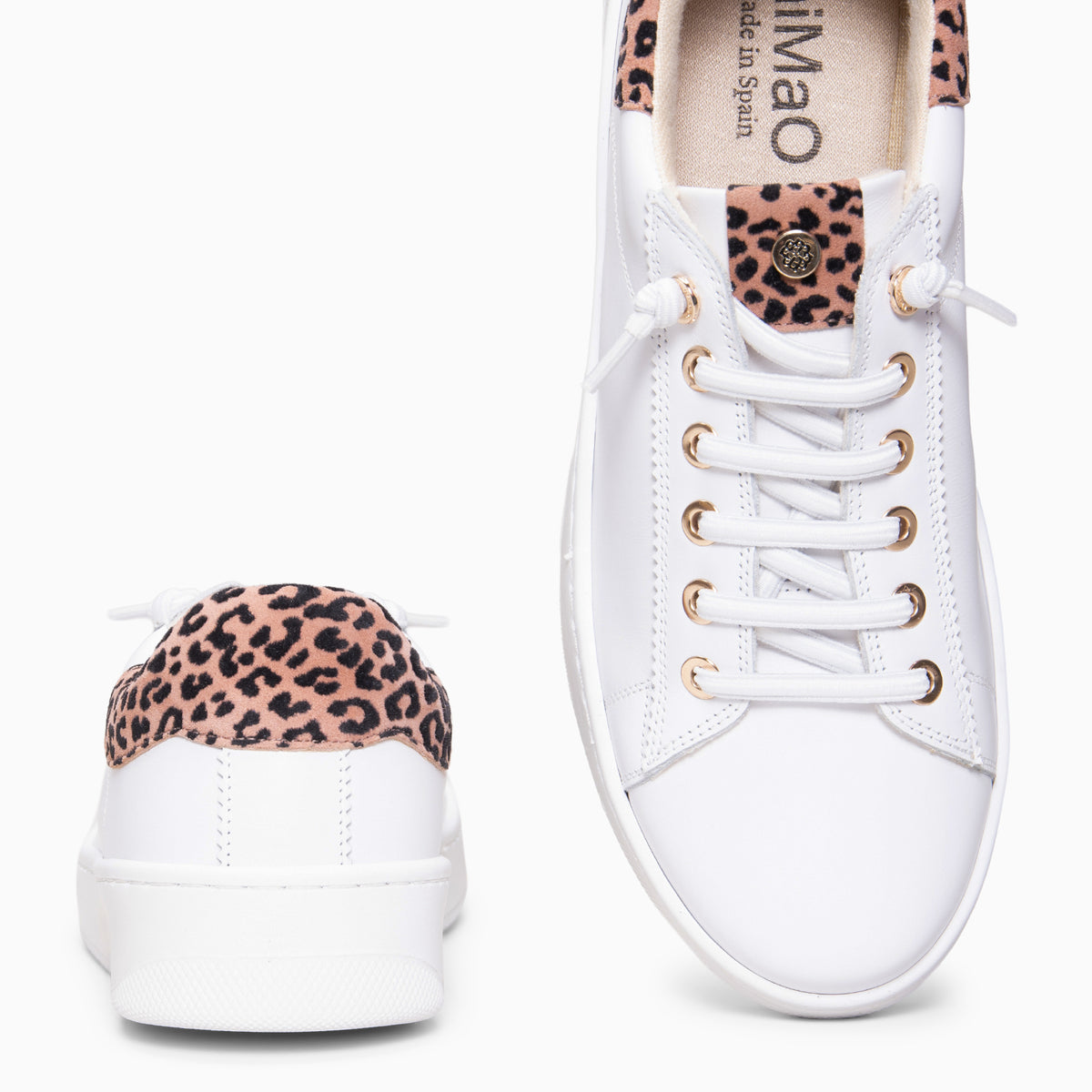 NANTES - Zapatillas de piel ROSA BLANCO