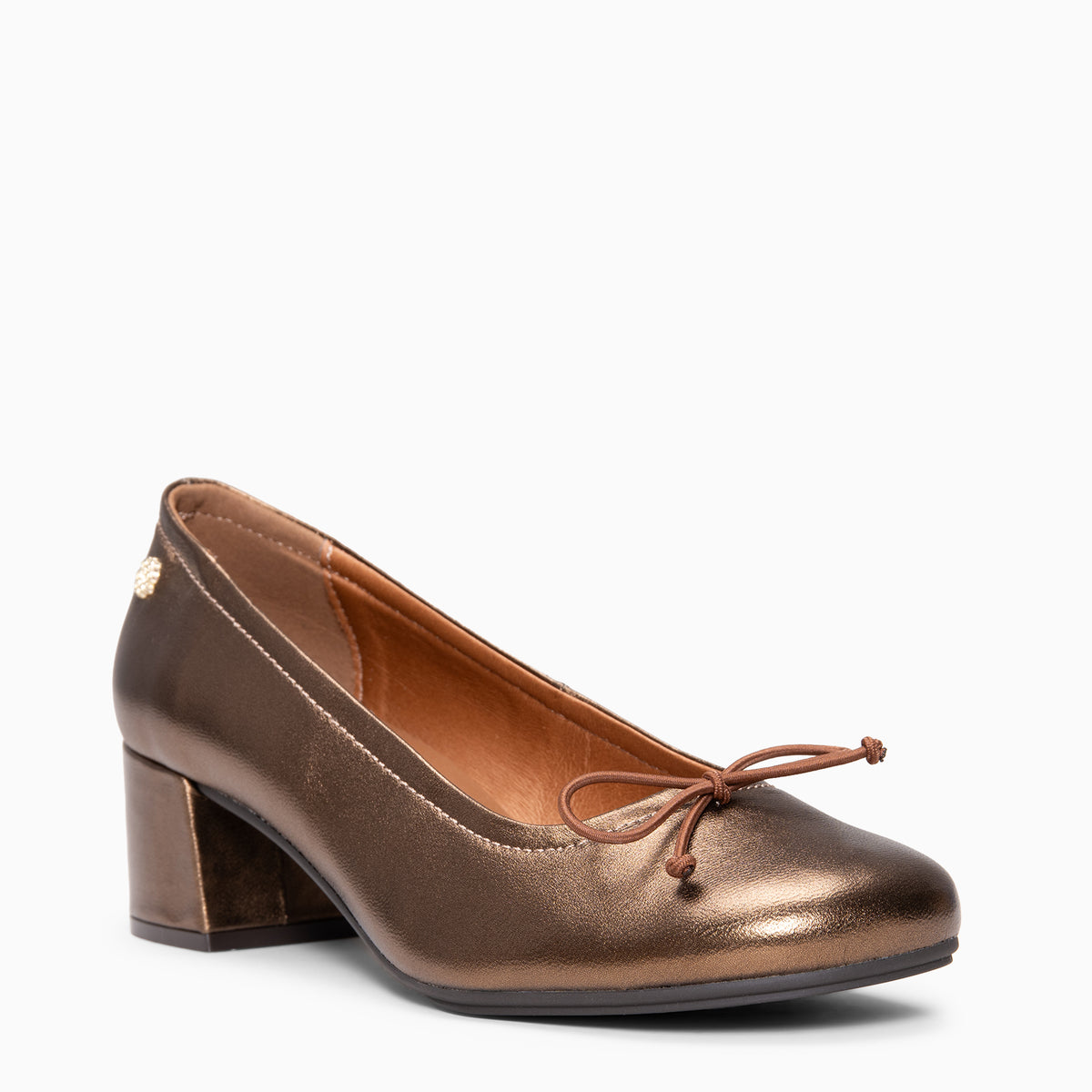 SILVANA - Bailarina Baresoft con tacón BRONCE