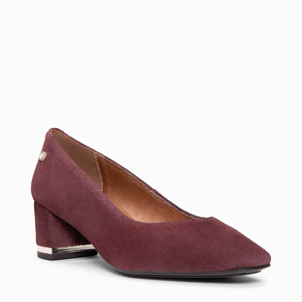 DORI - Zapato de tacón con detalle dorado BURDEOS