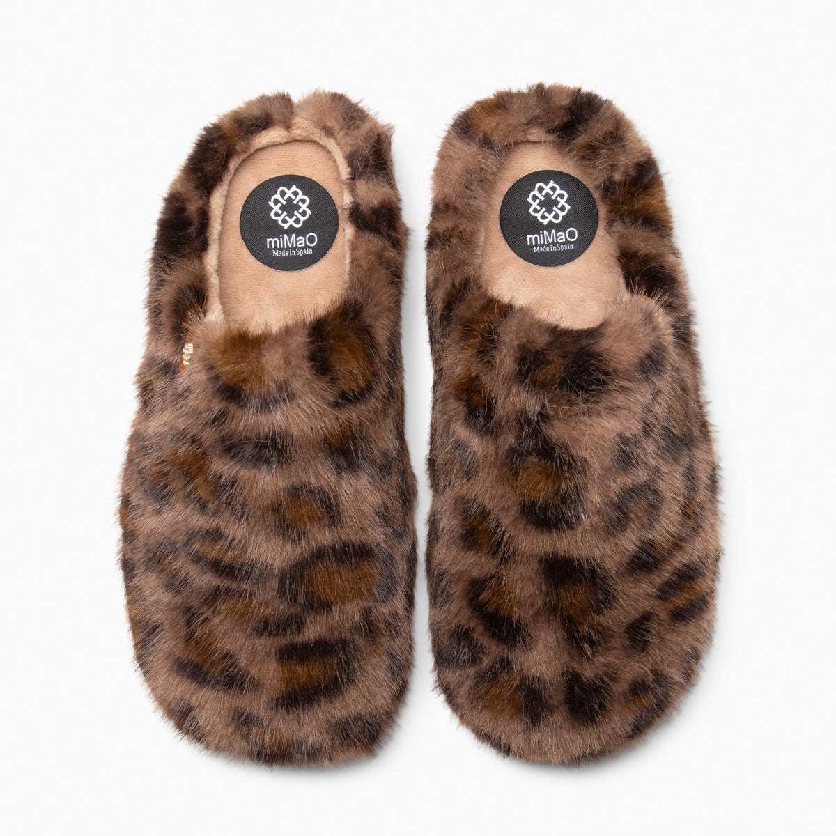 KOMFY DREAMS - Zapatillas de estar por casa ultra suaves LEOPARDO MARRON