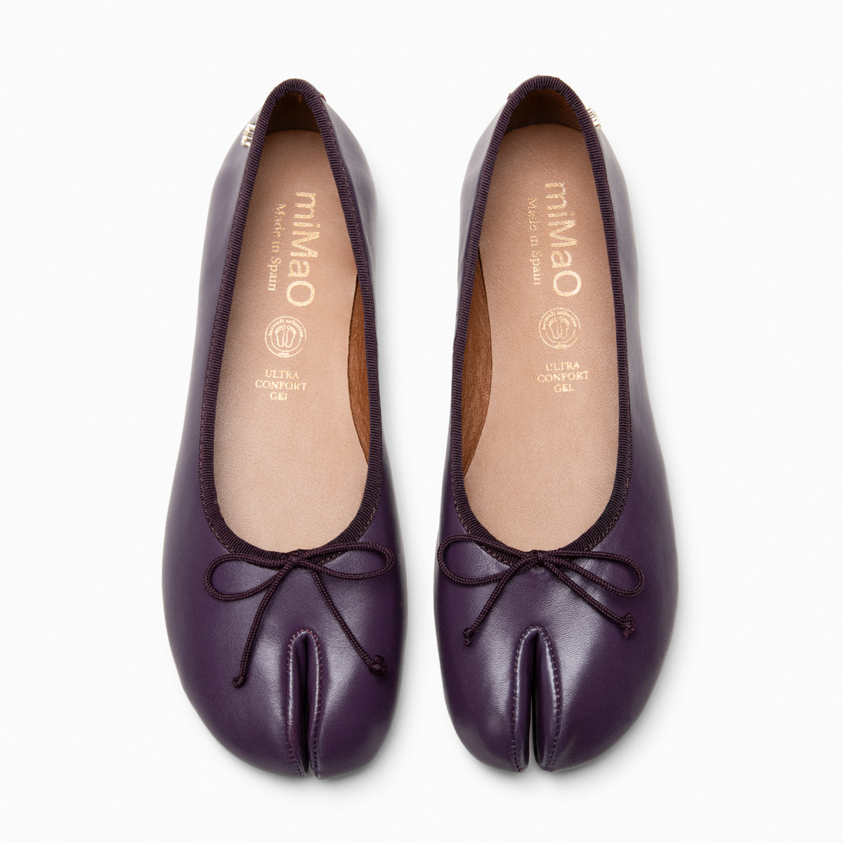 AMAYA - Bailarinas Tabi de piel MORADO