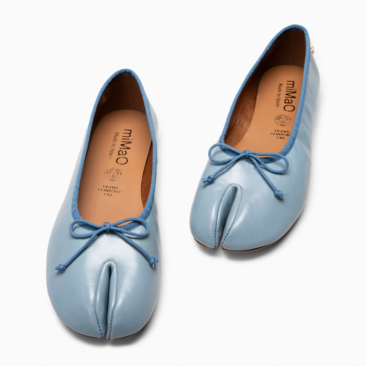 AMAYA - Bailarinas Tabi de piel AZUL