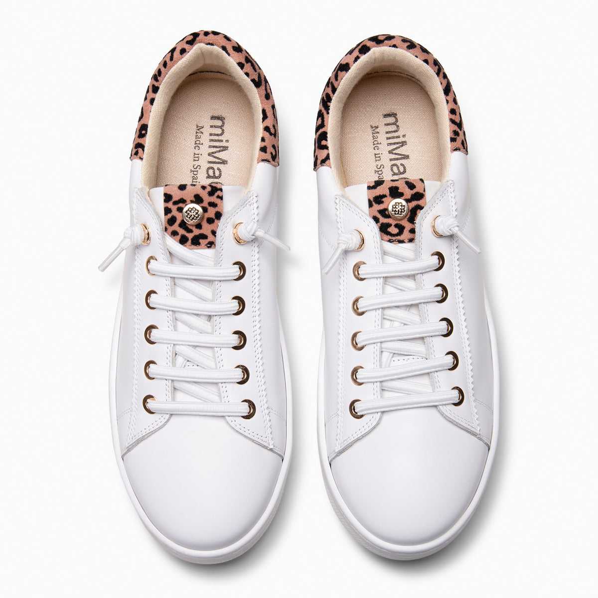 NANTES - Zapatillas de piel ROSA BLANCO