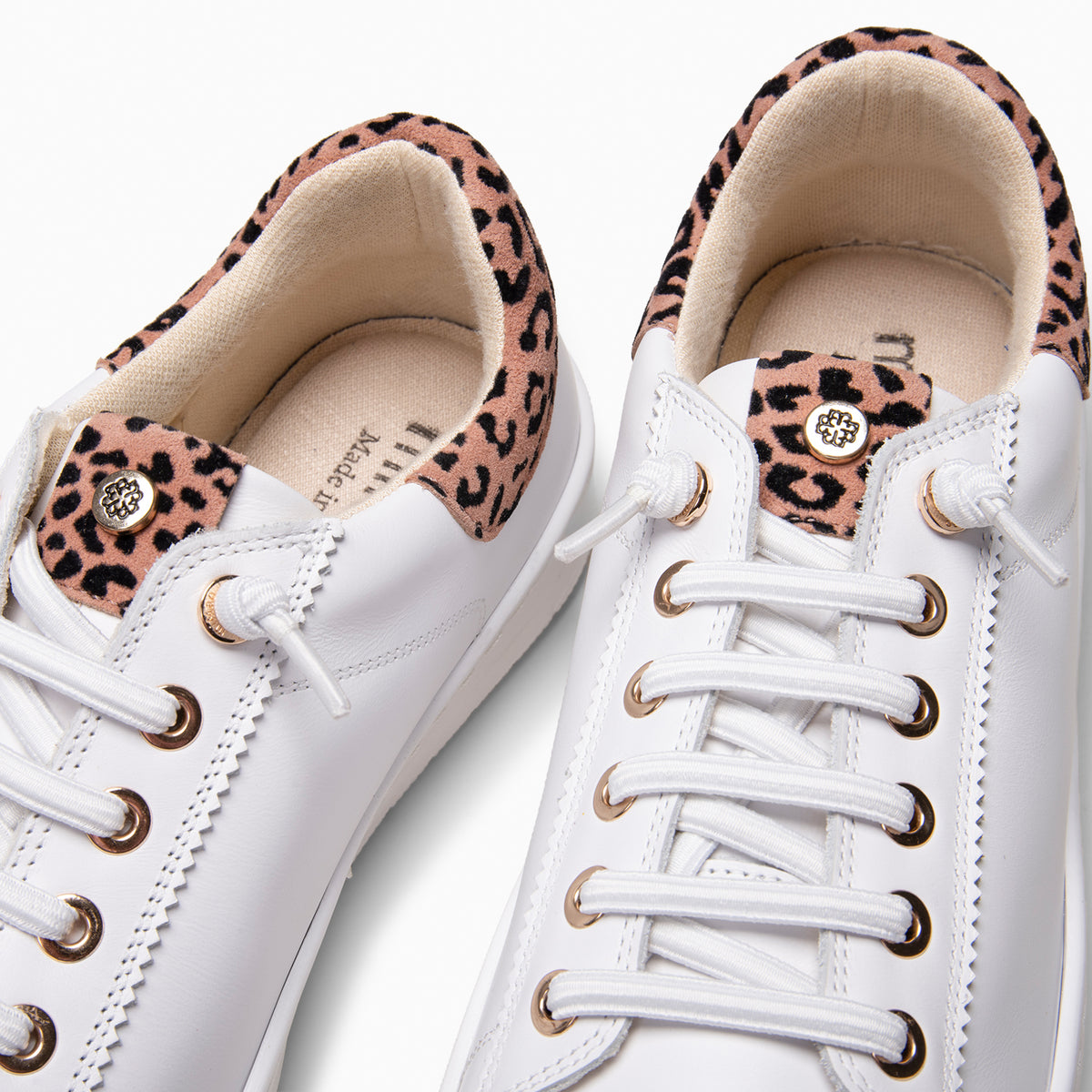 NANTES - Zapatillas de piel ROSA BLANCO