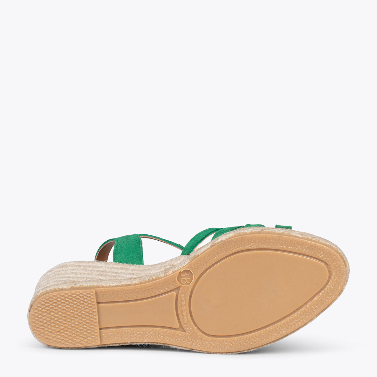 OYAMBRE - Sandalias con cuña de esparto Cangrejera VERDE