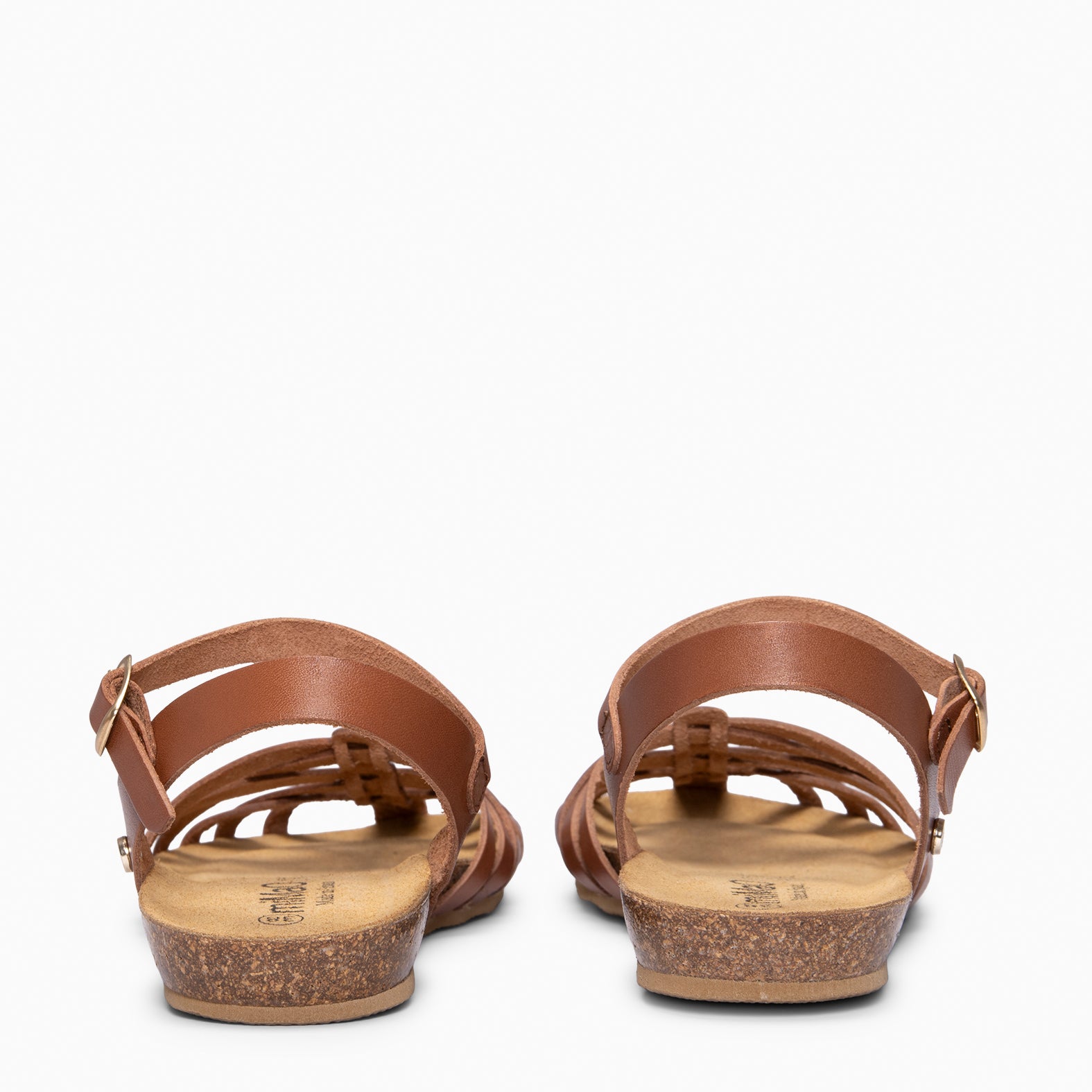 BEACH - BROWN CROSS-STRAPS FLAT SANDALS
