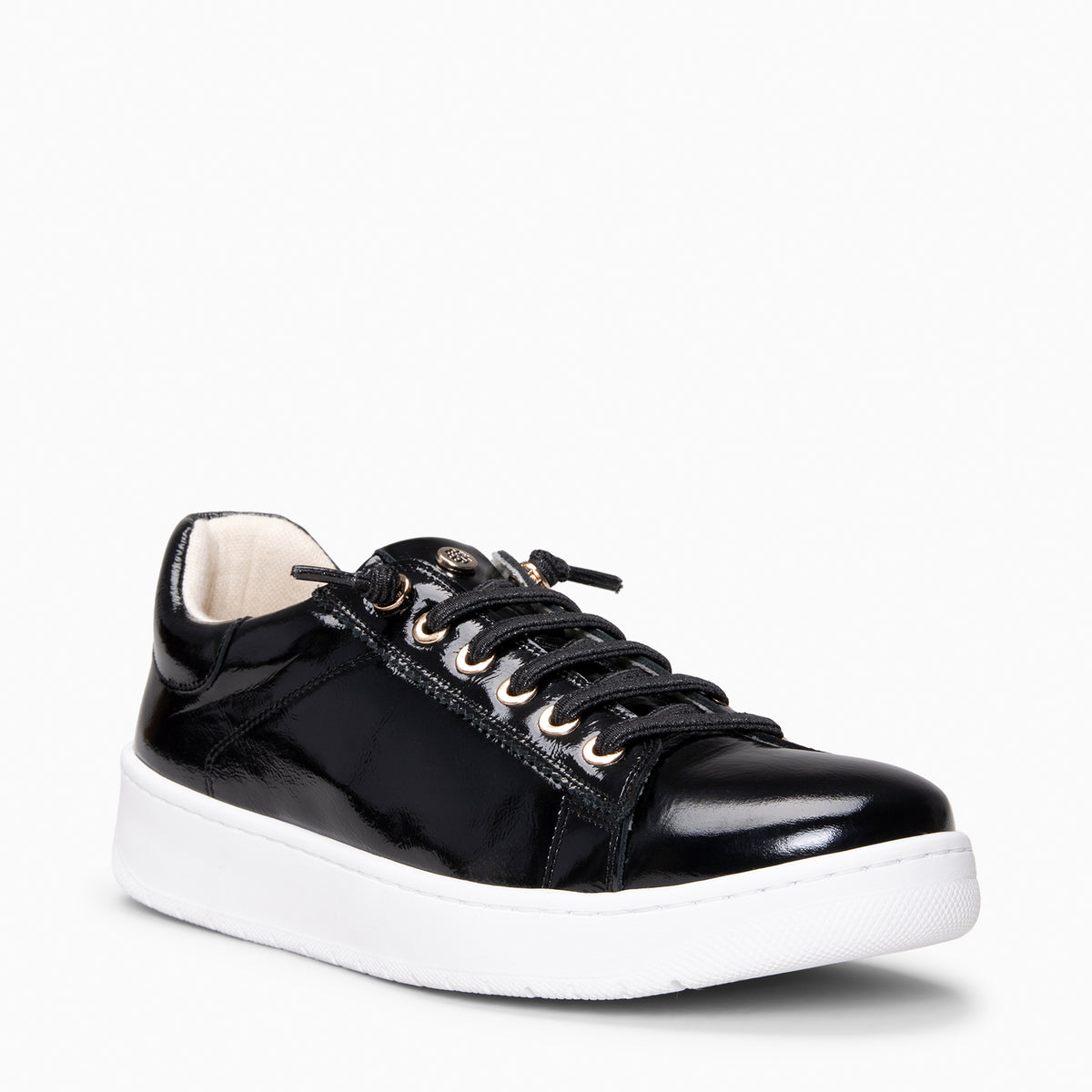 NANTES - Zwate Leren sneakers van lakleer