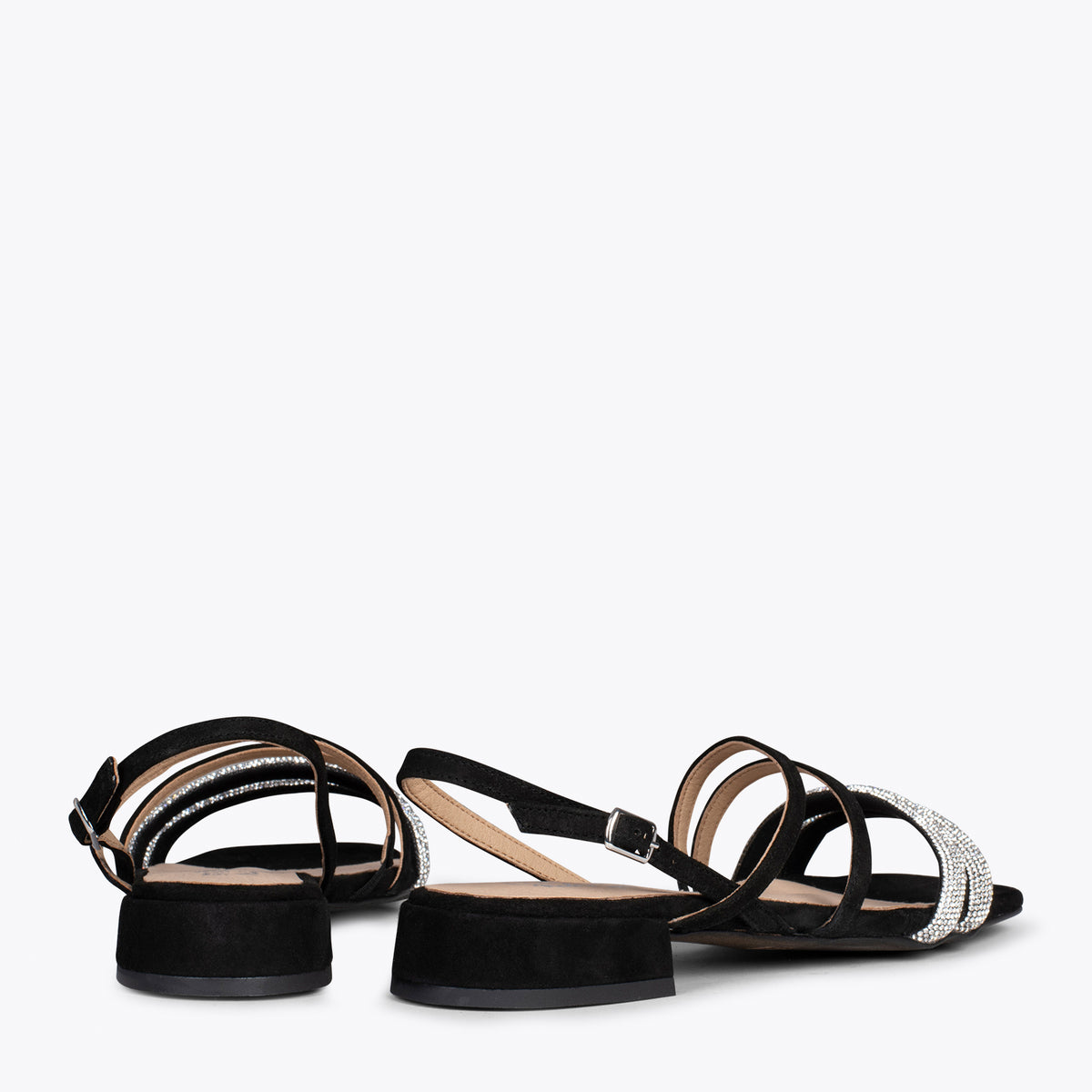 OSLO - Sandalias planas NEGRO
