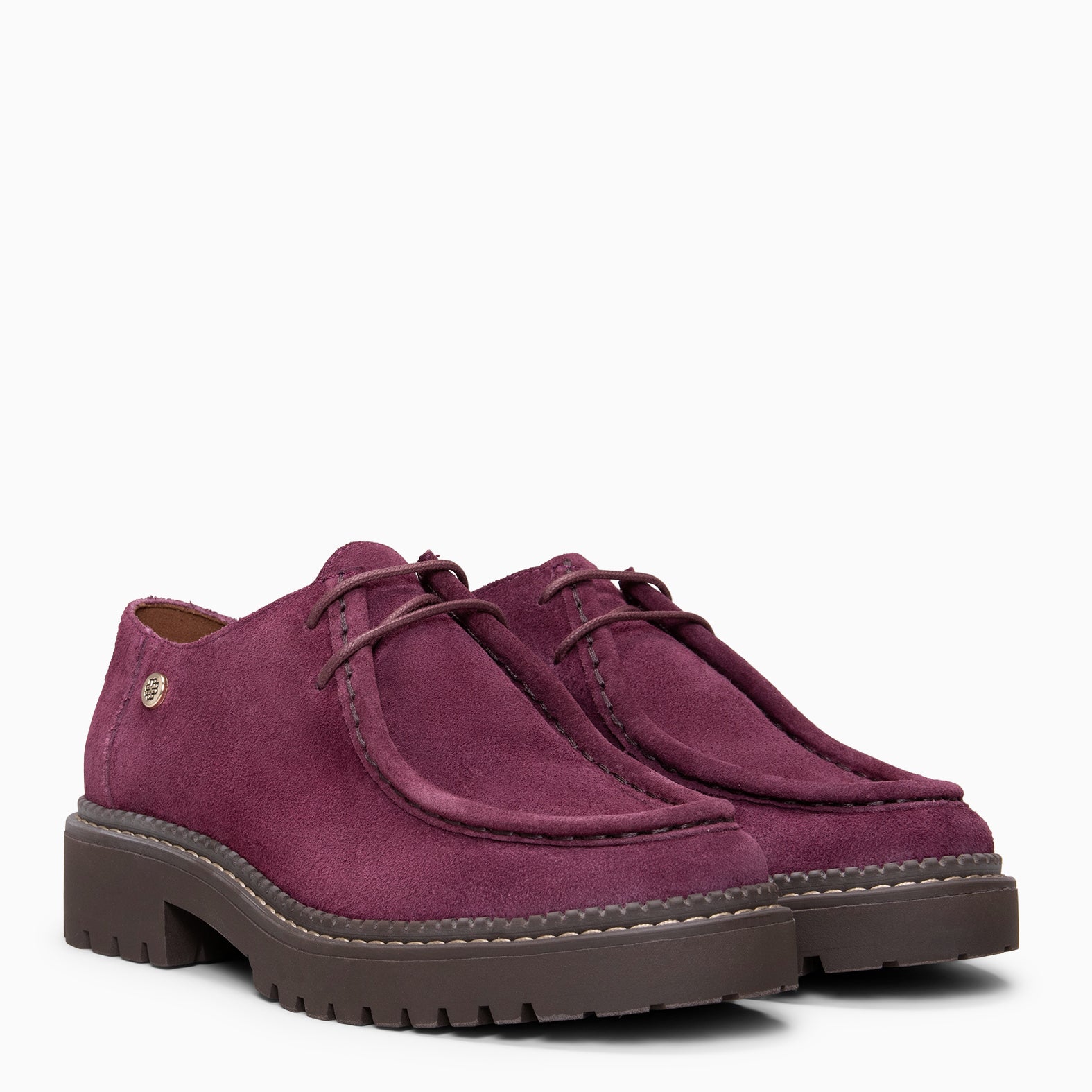 YALE – Mocasín con suela track con cordones BURDEOS
