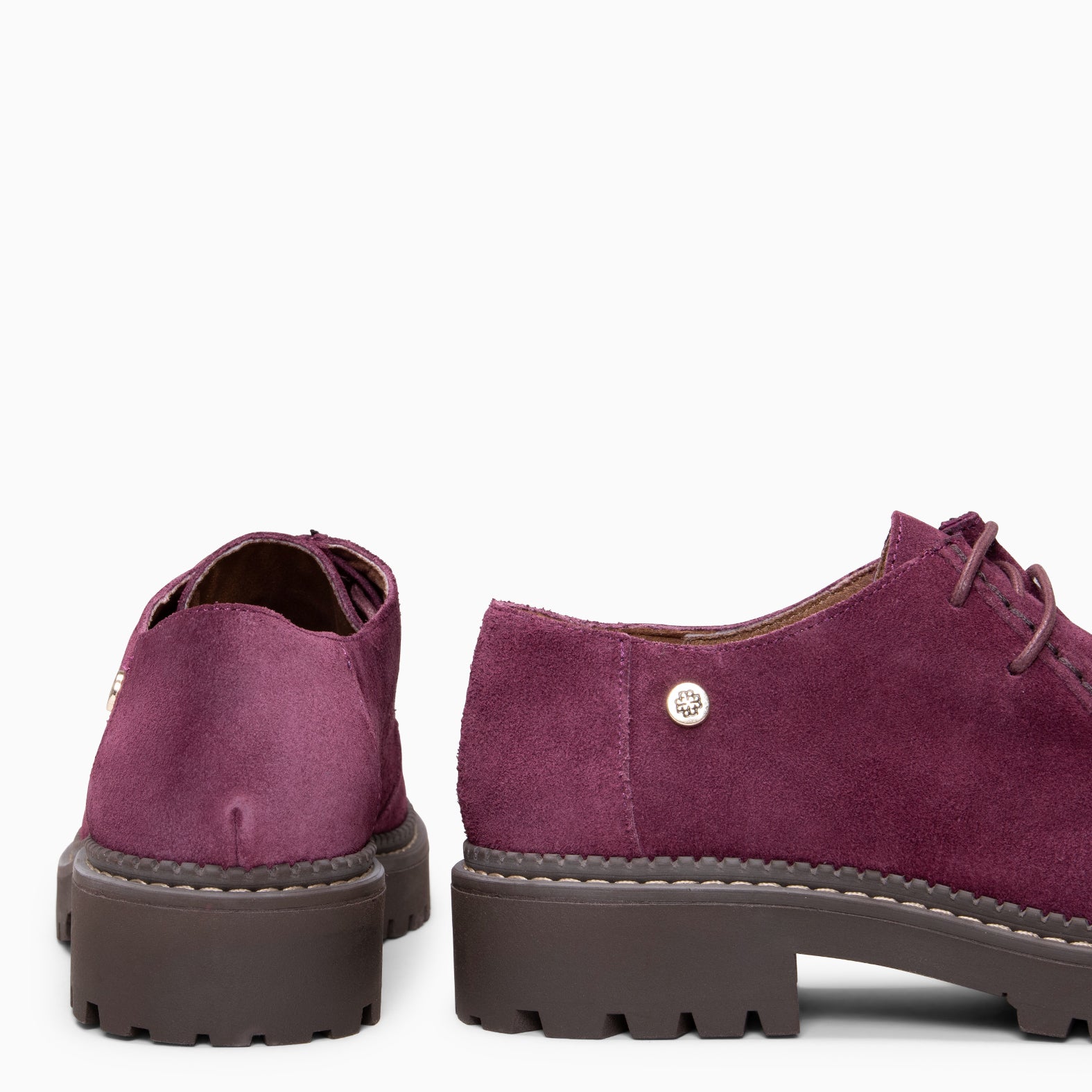 YALE – Mocasín con suela track con cordones BURDEOS