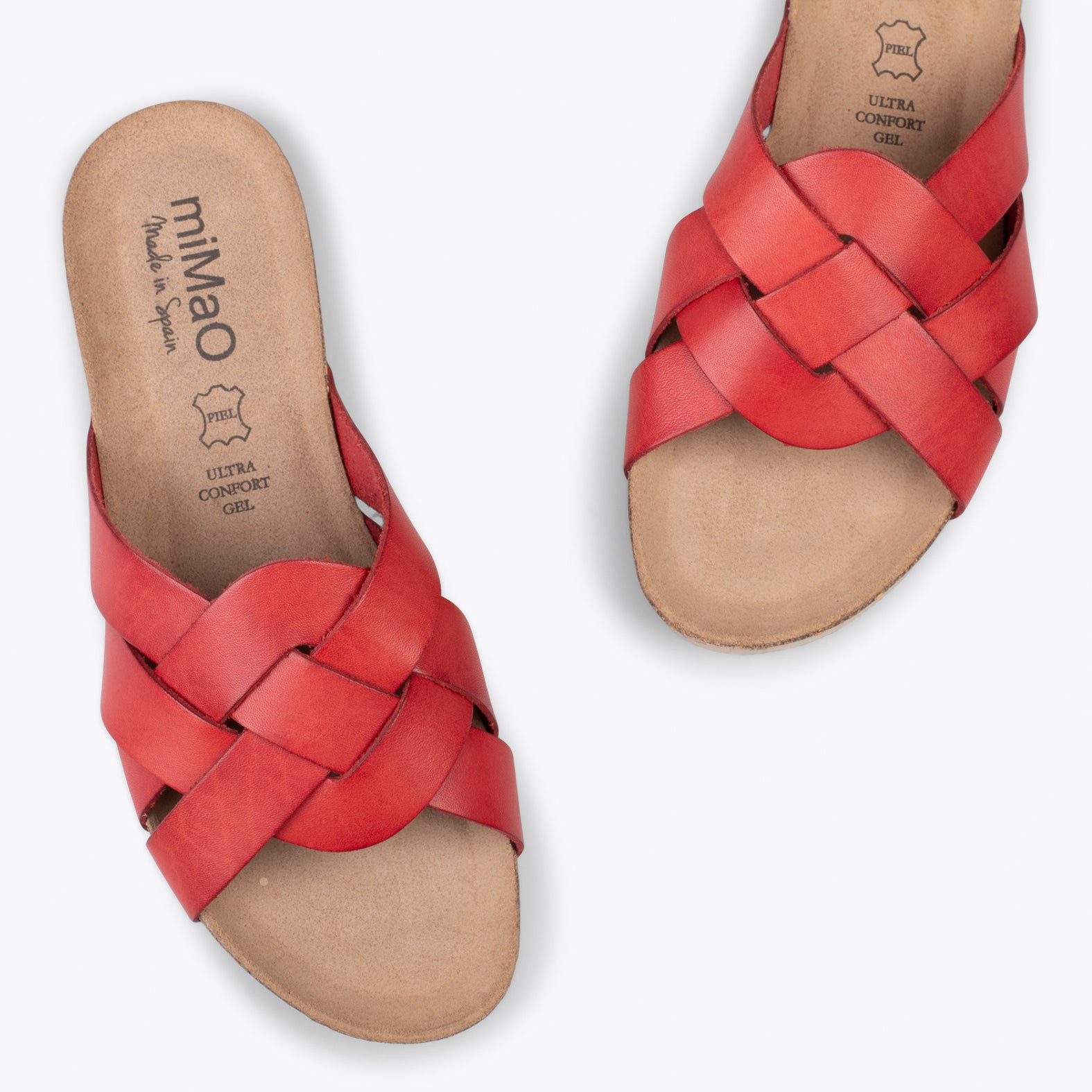 DALIA – Sandalias planas de color ROJO
