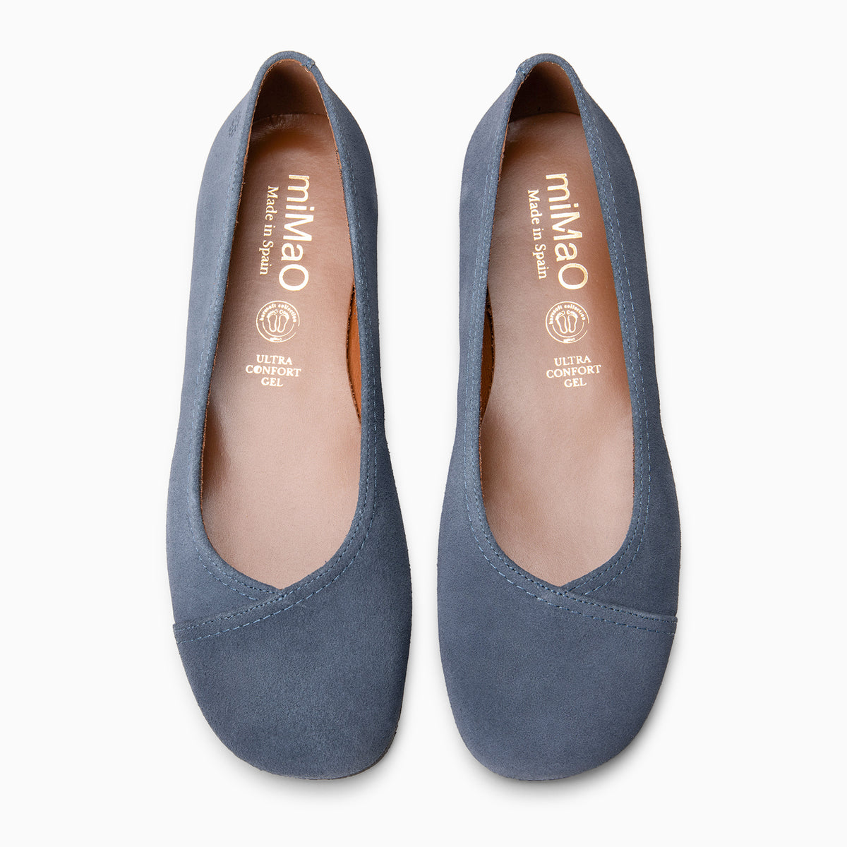 PLUMA - Bailarina baresoft de serraje JEANS