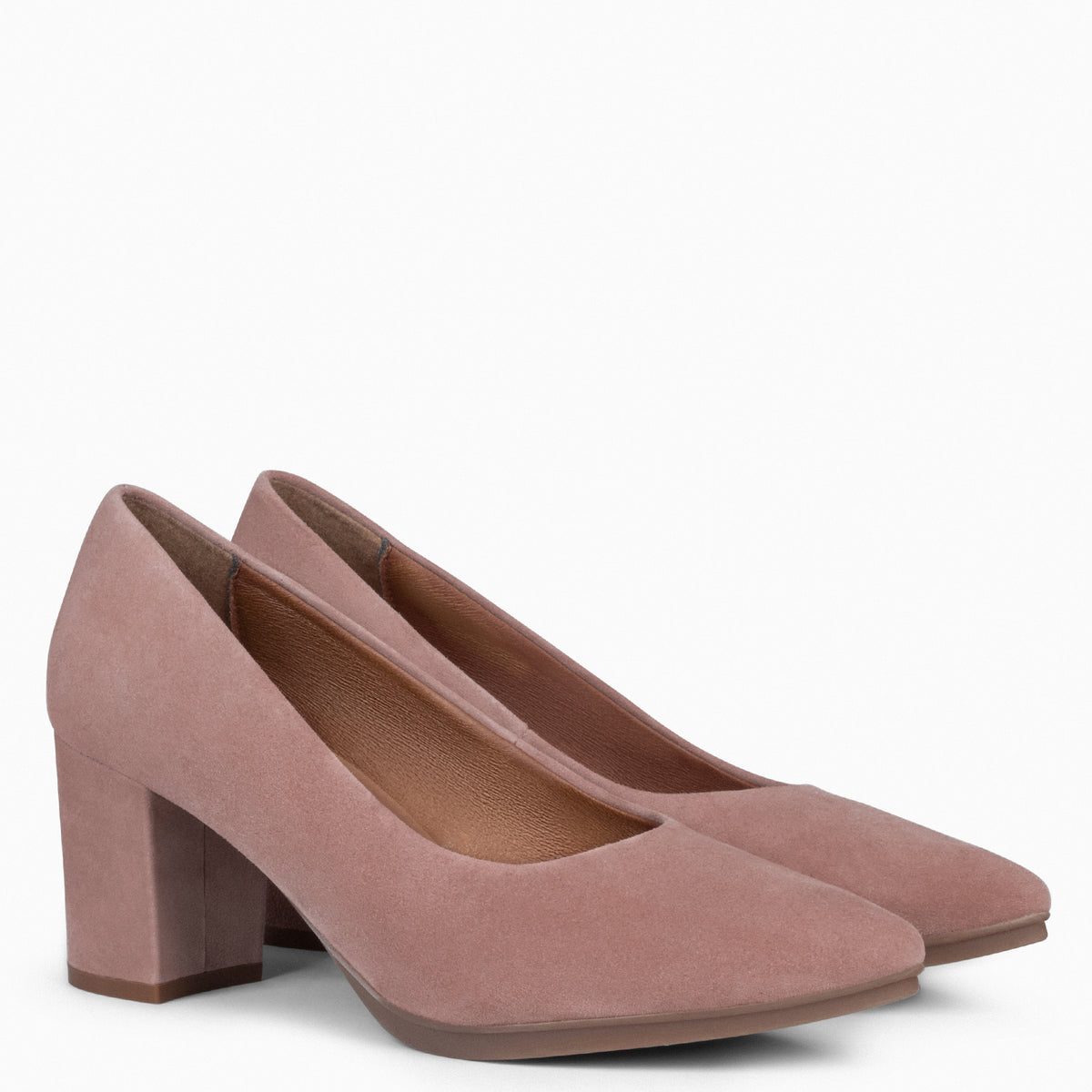 URBAN S – Zapatos de tacón medio de ante ROSA PALO