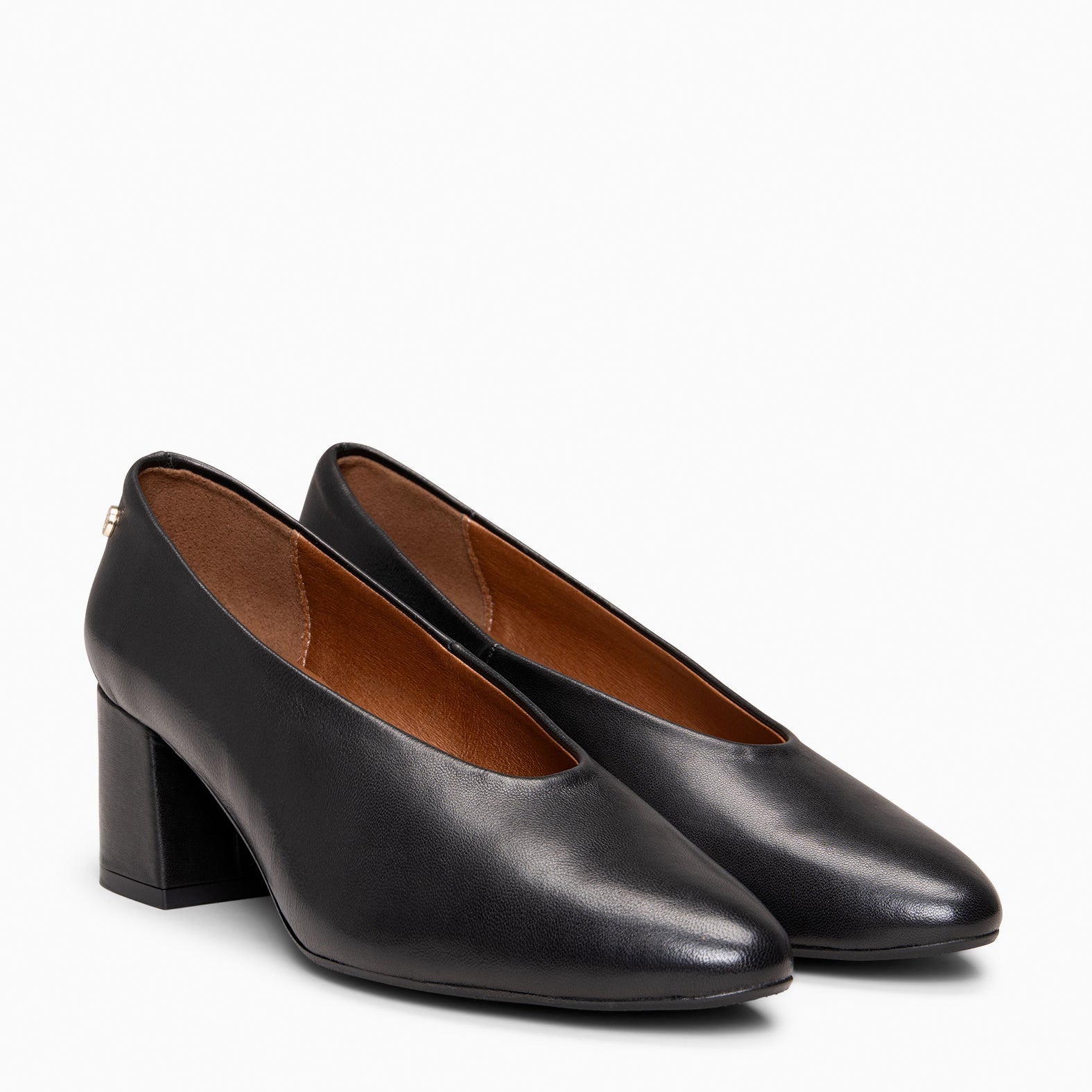 URBAN STYLE NAPA - Zapato de tacón ancho en piel NEGRO - miMaO ®