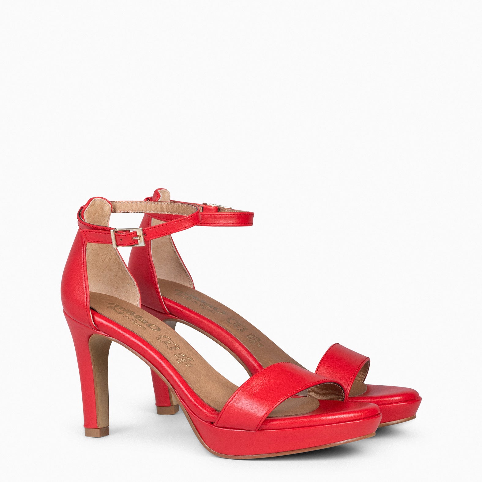 FIESTA – Sandalias de tacón alto y plataforma ROJO