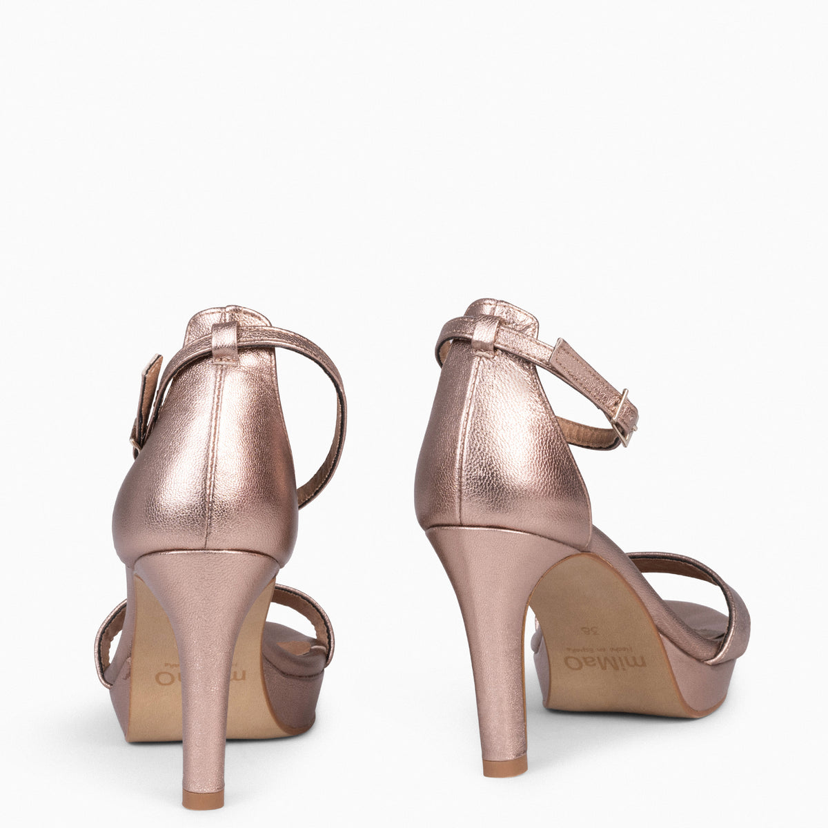 FIESTA – Sandalias de tacón alto y plataforma ORO ROSA