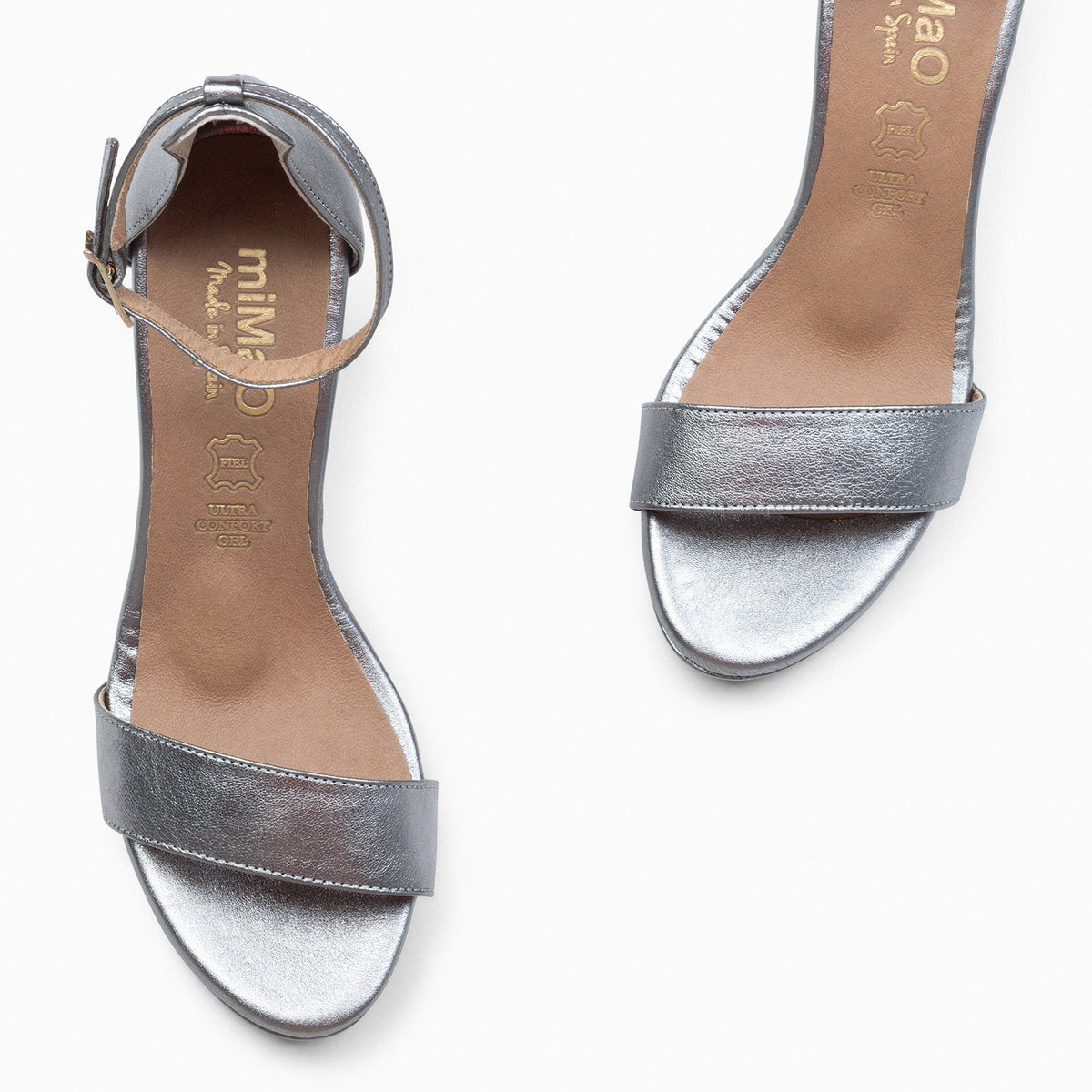 FIESTA – Sandalias de tacón alto y plataforma PLATA