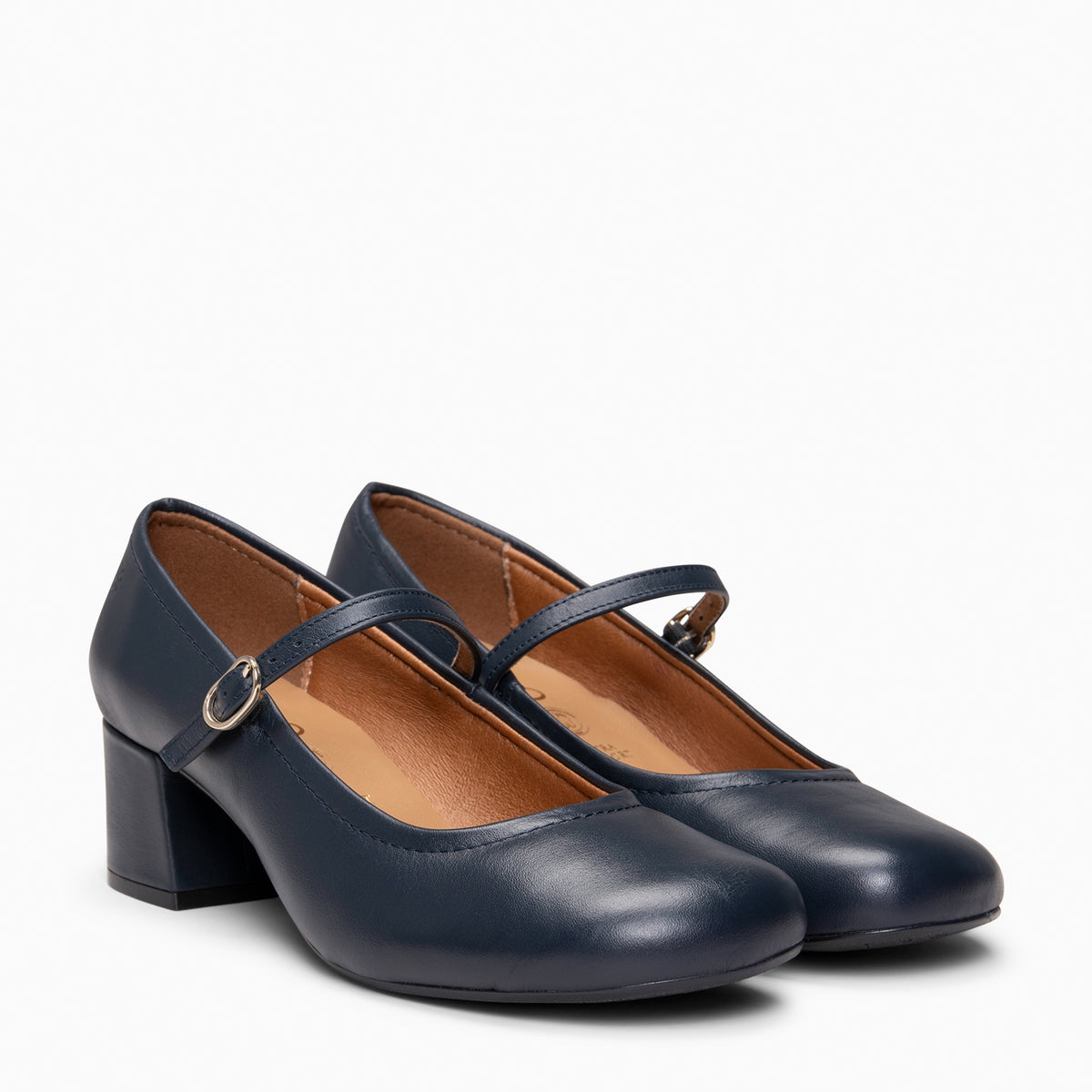 ROSALIA - NAVY mary-janes wide heels baresoft