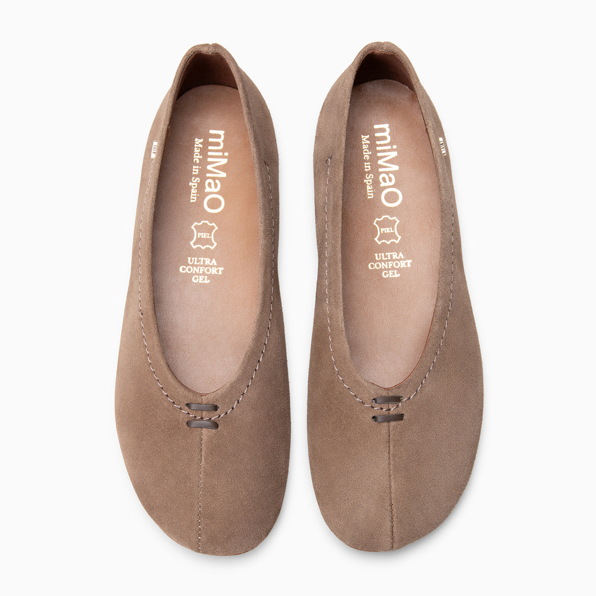 HANOI - Bailarinas de tacón bajo de serraje TAUPE