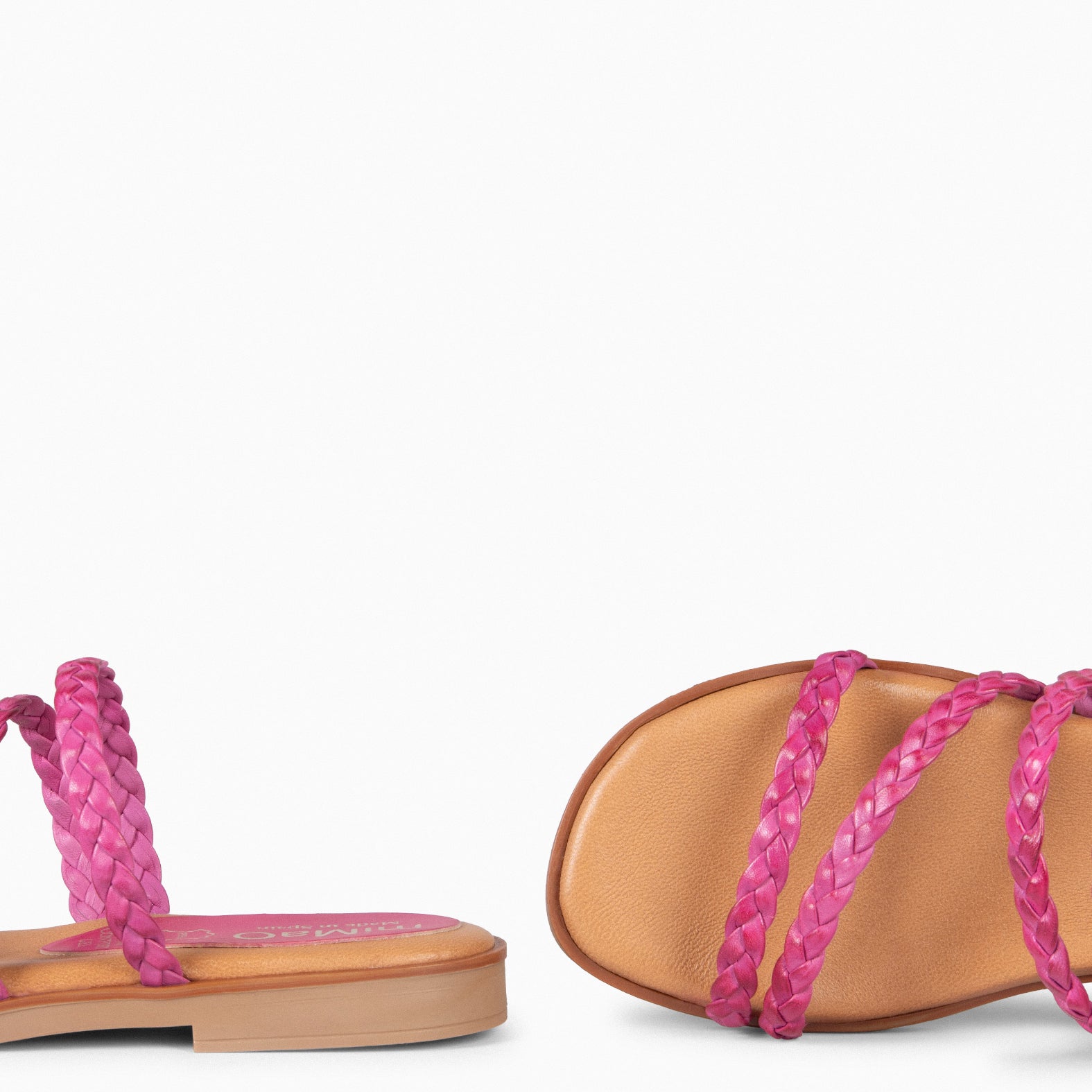 HIDRA - Sandalias planas trenzadas FUCSIA - miMaO ®