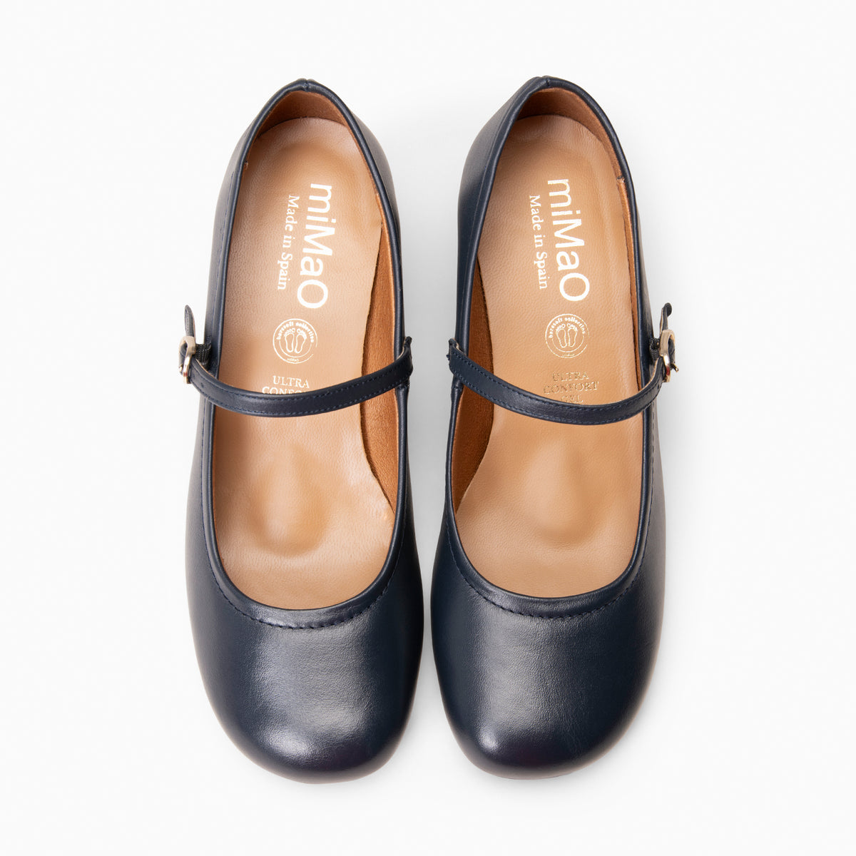 ROSALIA - NAVY mary-janes wide heels baresoft