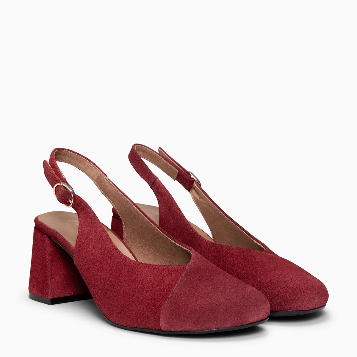 VEGA - Zapato de tacón ancho destalonado BURDEOS - miMaO ®