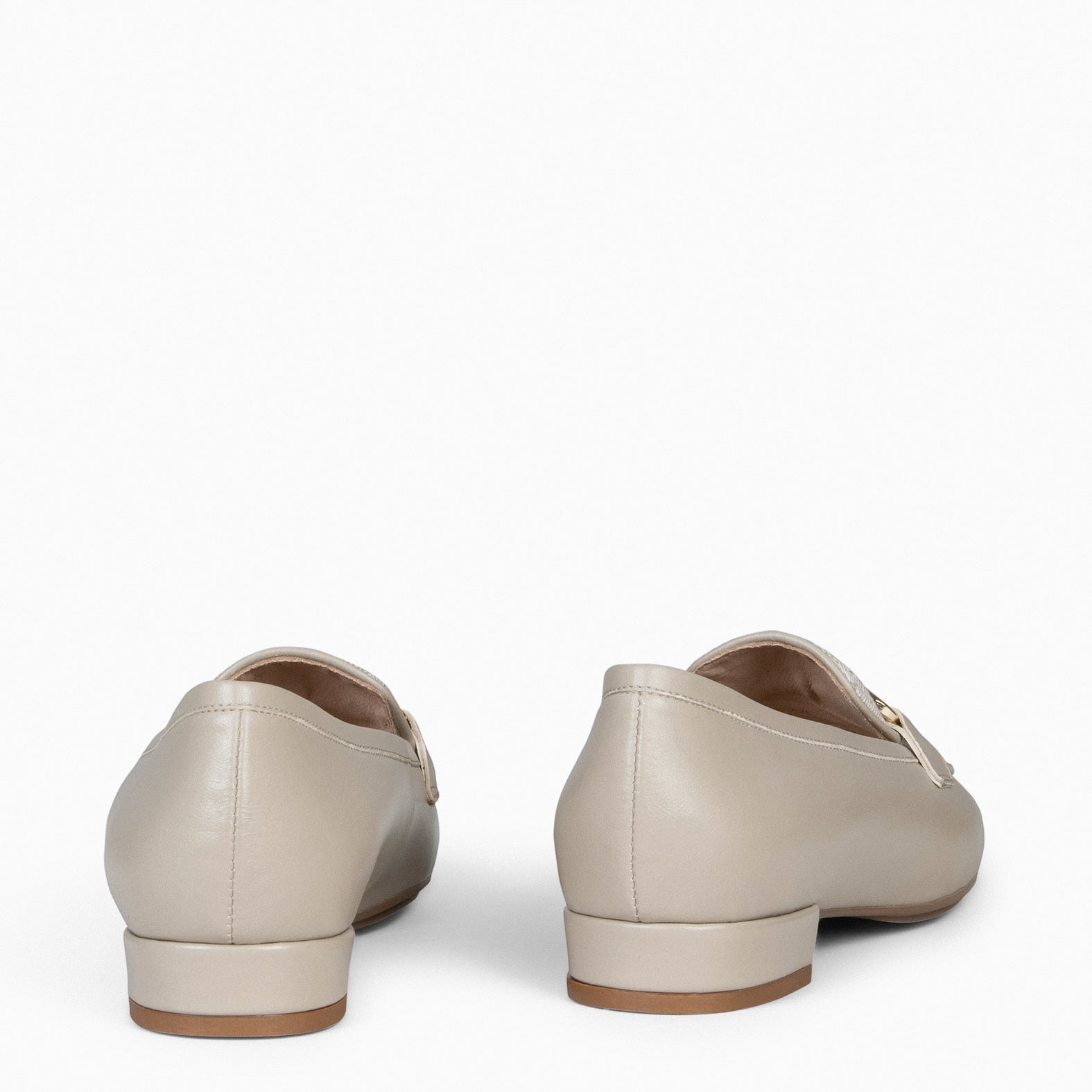 CALYPSO - TAUPE Wide Heel Moccasins