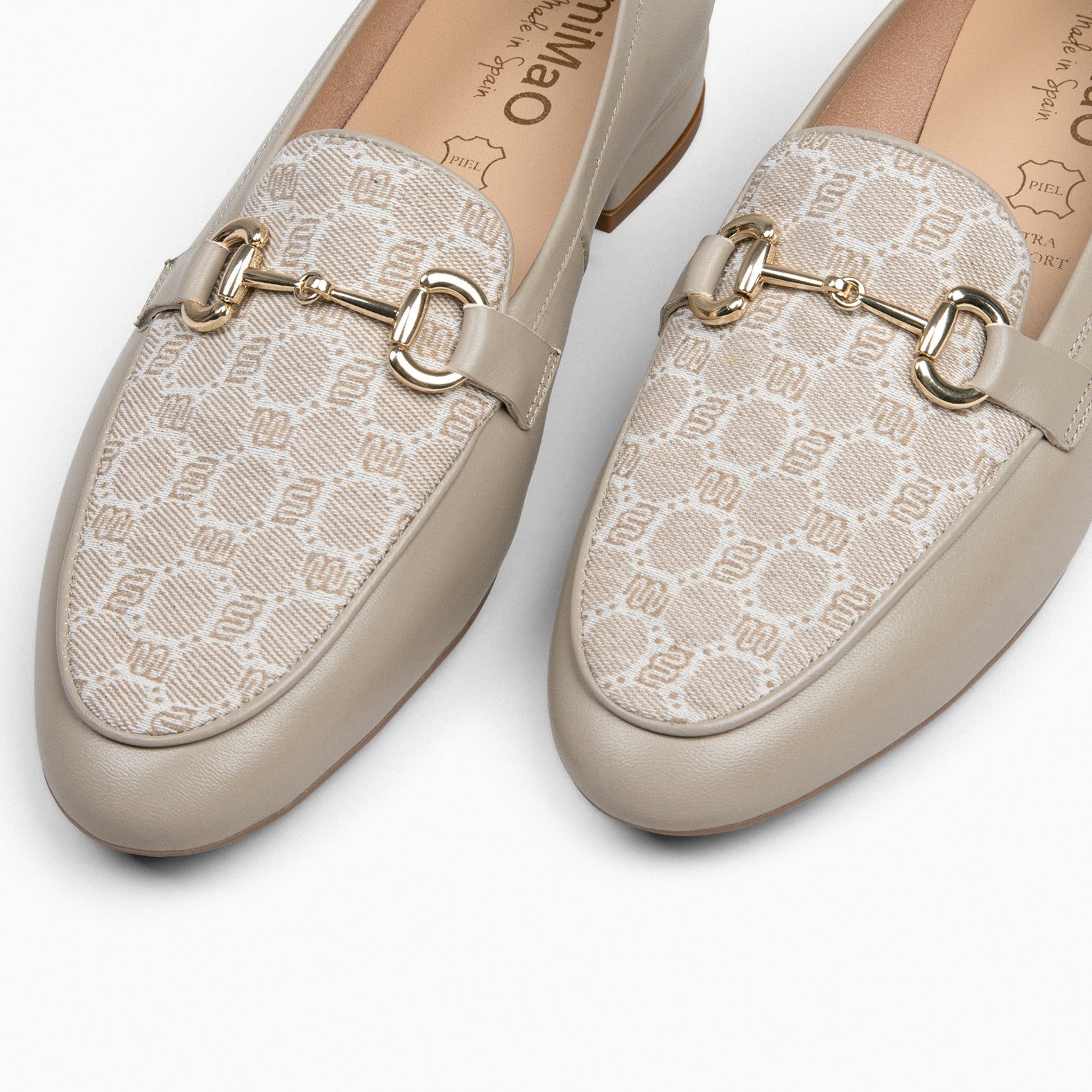 CALYPSO - TAUPE Wide Heel Moccasins