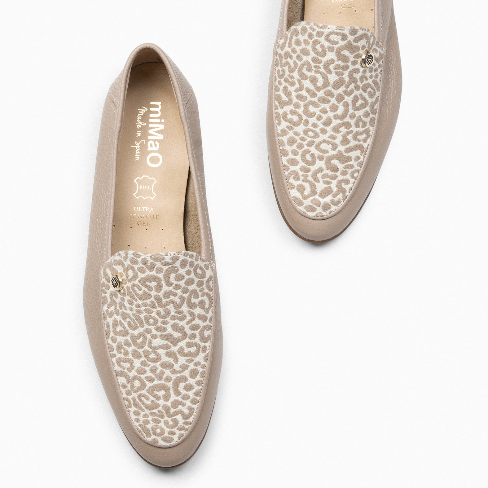 STYLE SAUVAGE - Mocasín tacón bajo TAUPE