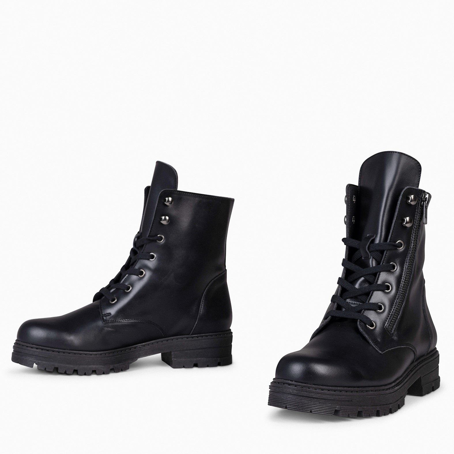 MILITAR – Botas militares de mujer NEGRO - miMaO ®